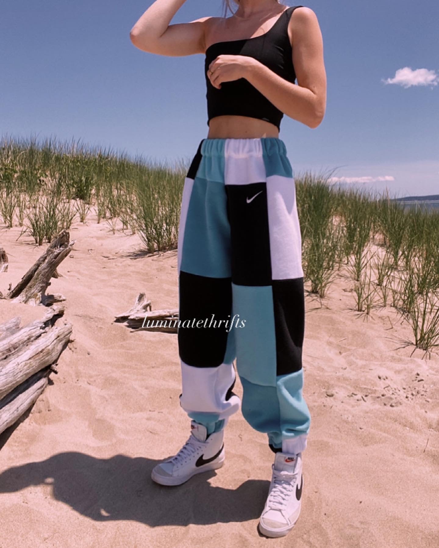 (XS-M) Glacier Blue Reworked Joggers