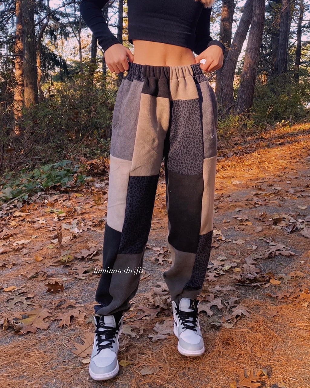 (XS/S) Diamond Leopard Reworked Joggers