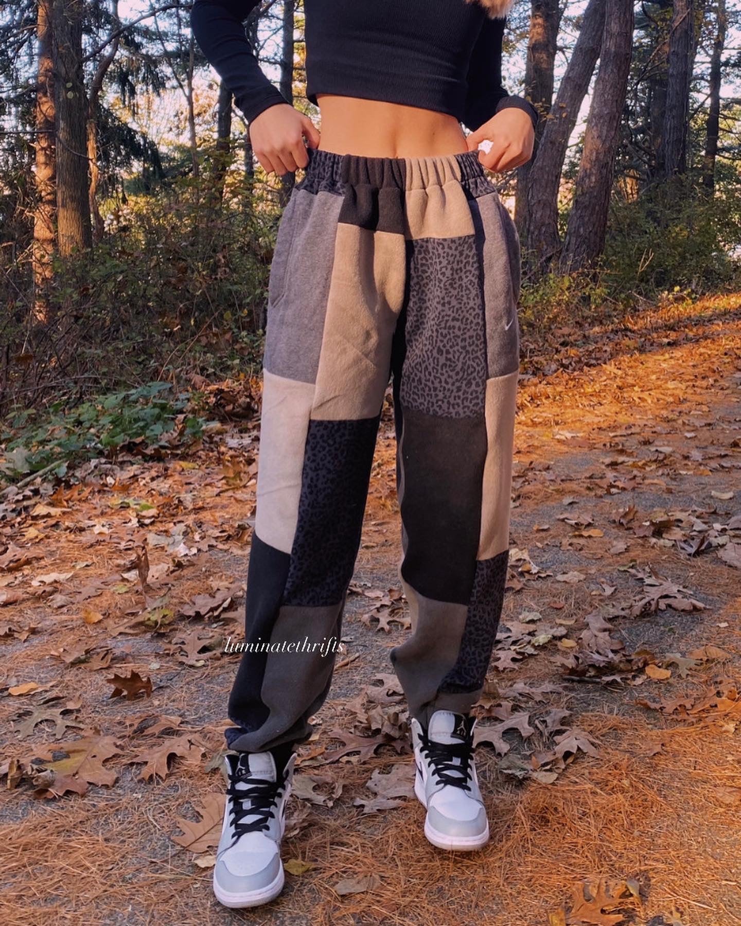 (XS/S) Diamond Leopard Reworked Joggers