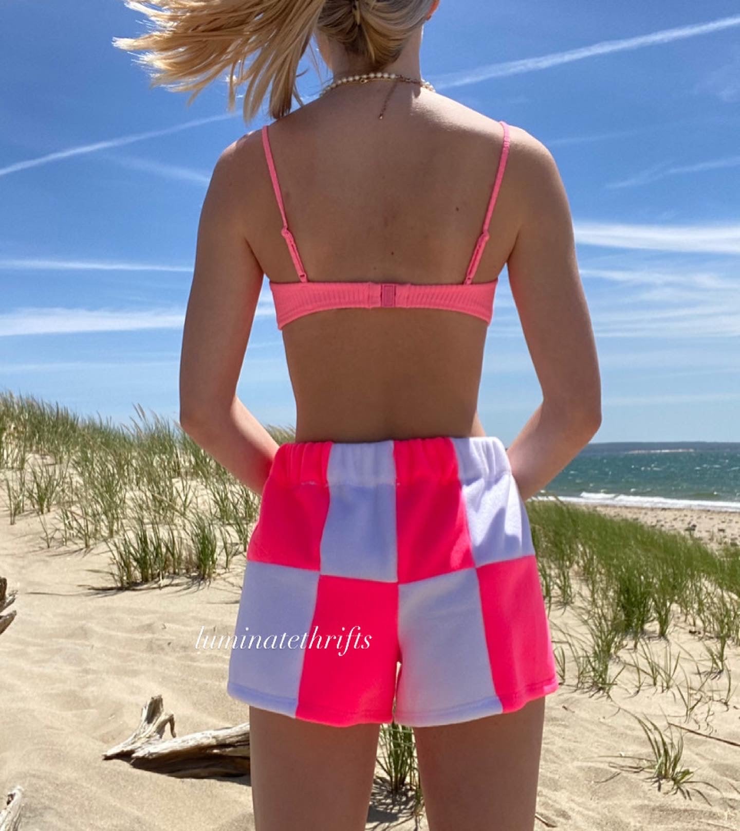 Neon Pink Colorblock Shorts