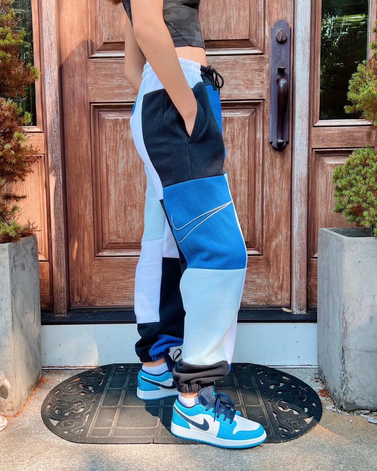 (M/L) Glacier Blue Reworked Joggers *w/pockets*