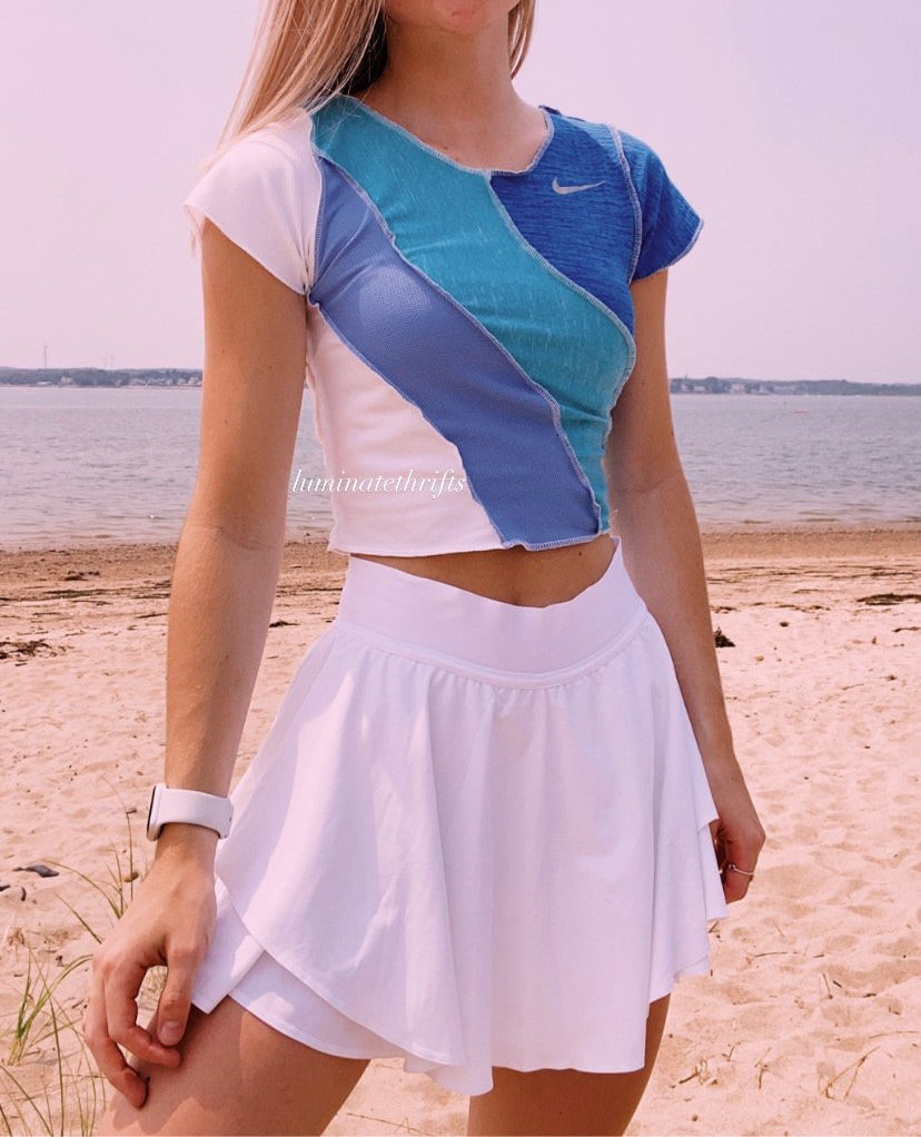 (XS/S) Ocean Waves Reworked Open Hem Too