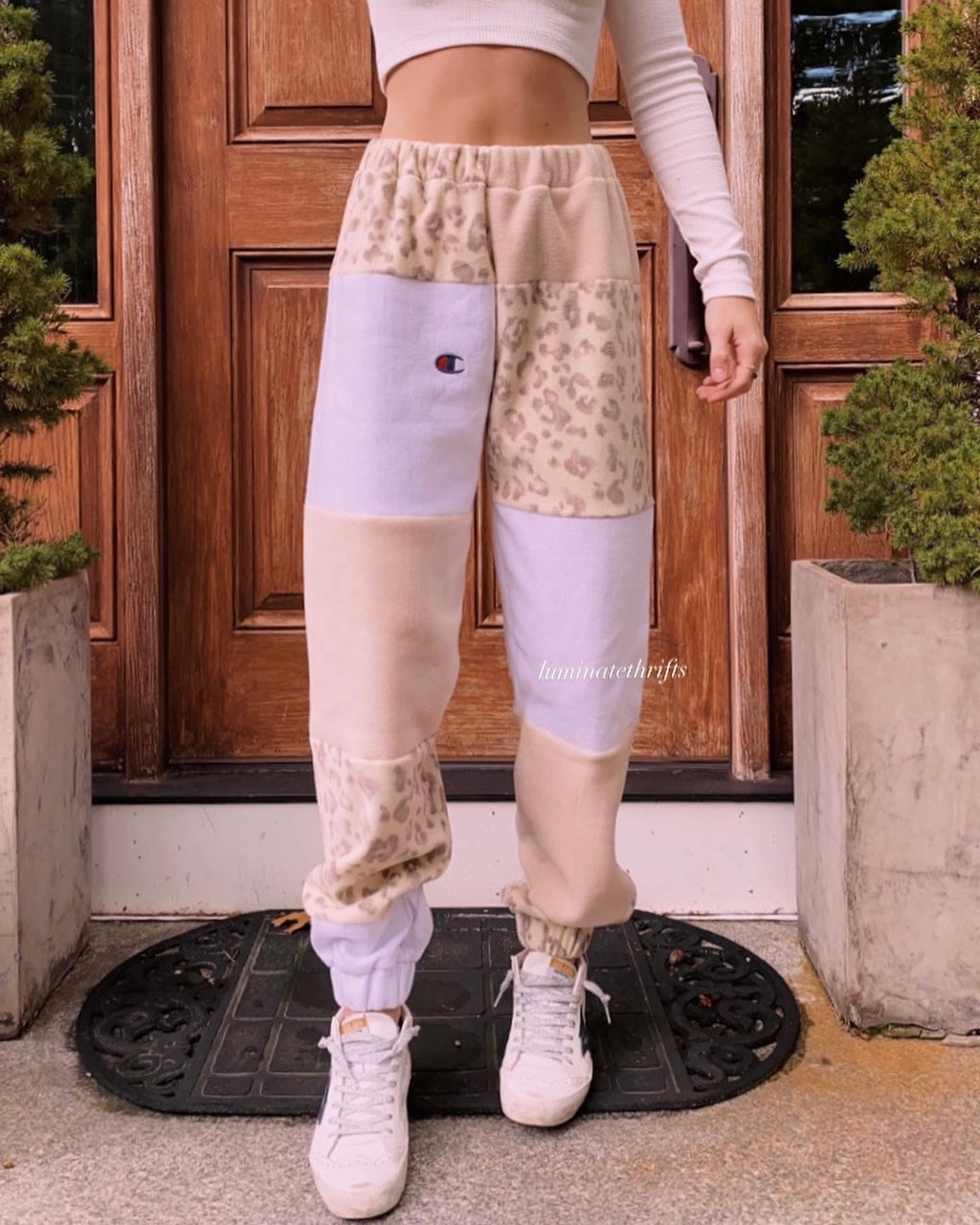 (XS-M) Neutral Leopard Reworked Joggers