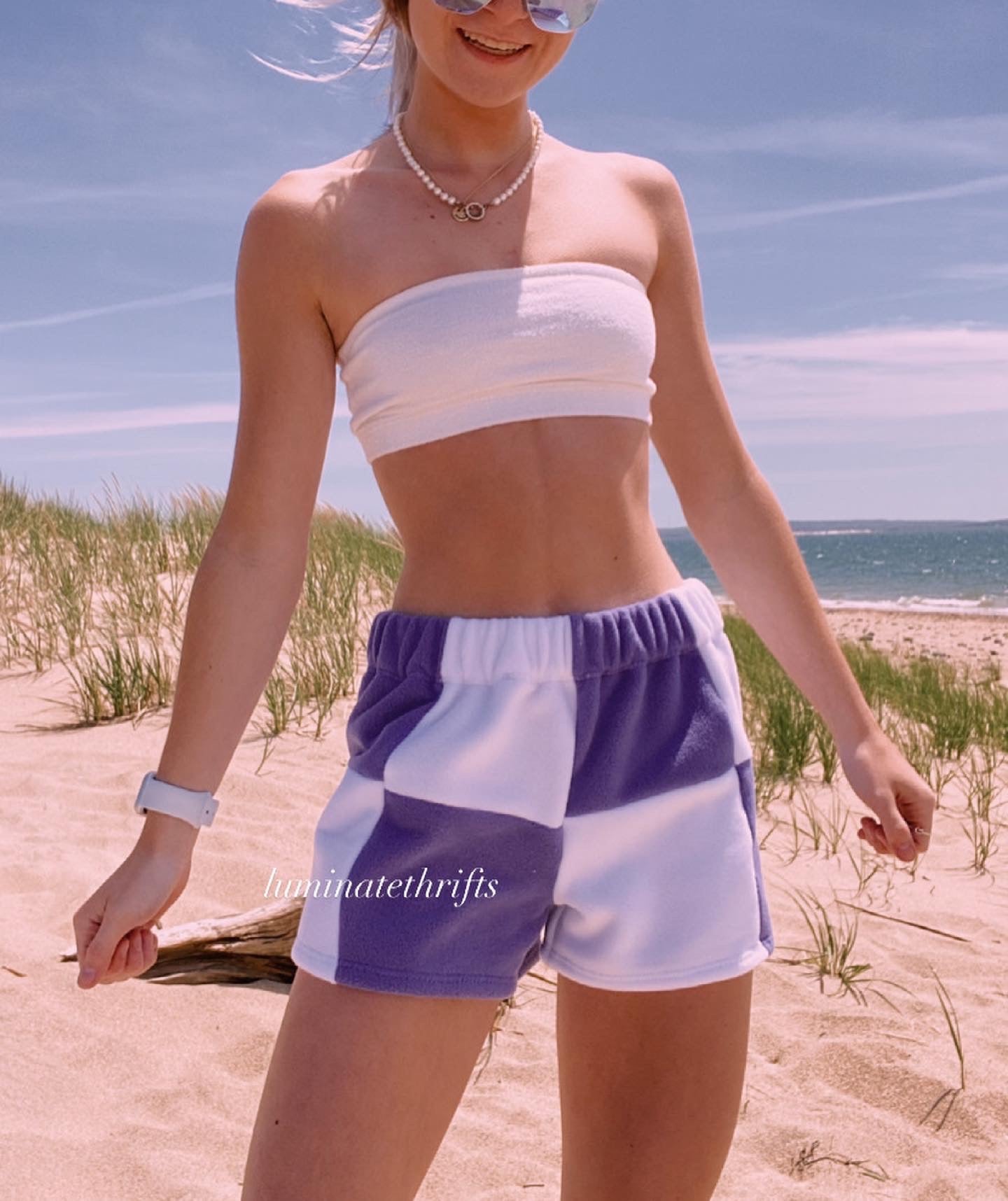 Berry Purple Colorblock Shorts