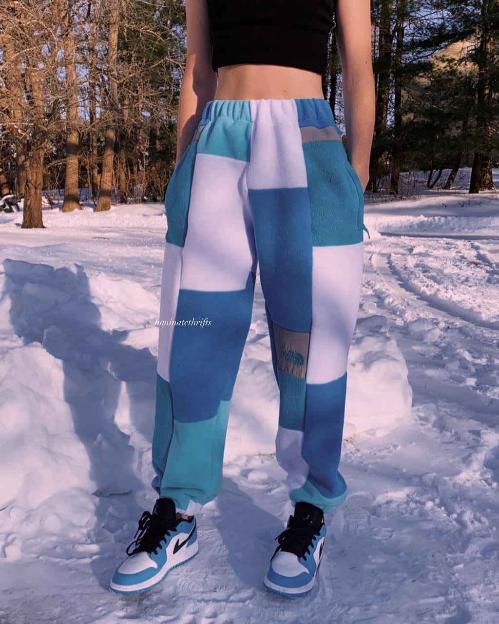 (XS/S) Sea Blue Reworked Joggers