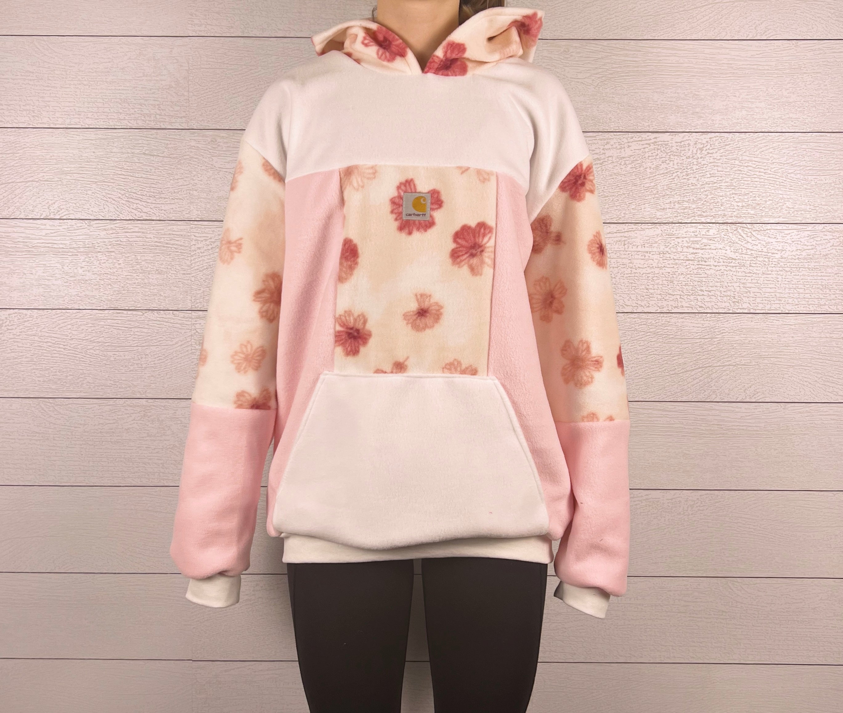 (L/XL) Pinky Floral 1/1 Hoodie