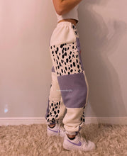 Load image into Gallery viewer, (XS-M) Lavender Cow Reworked Joggers
