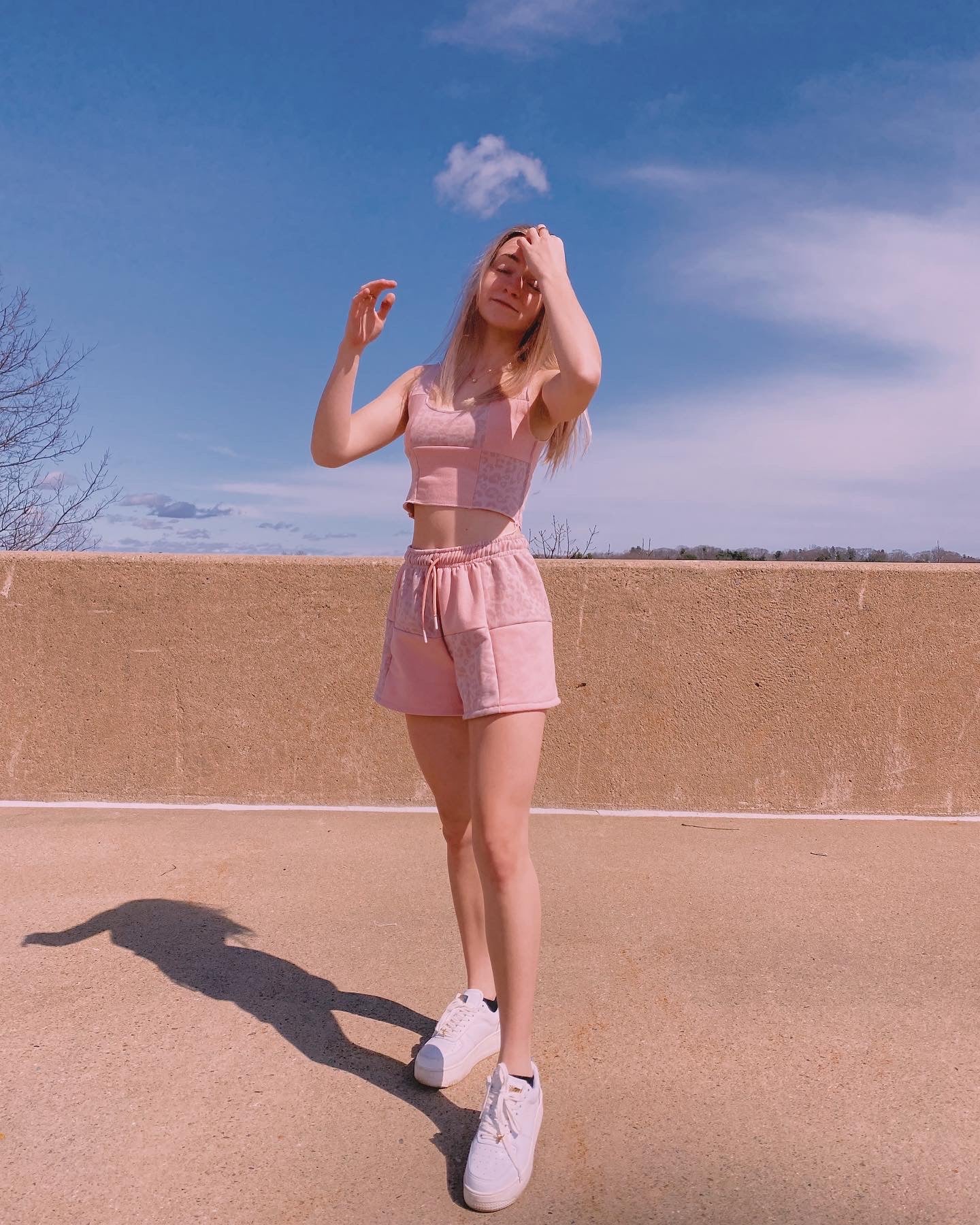 (S/M) Pink Leopard Reworked Matching Set