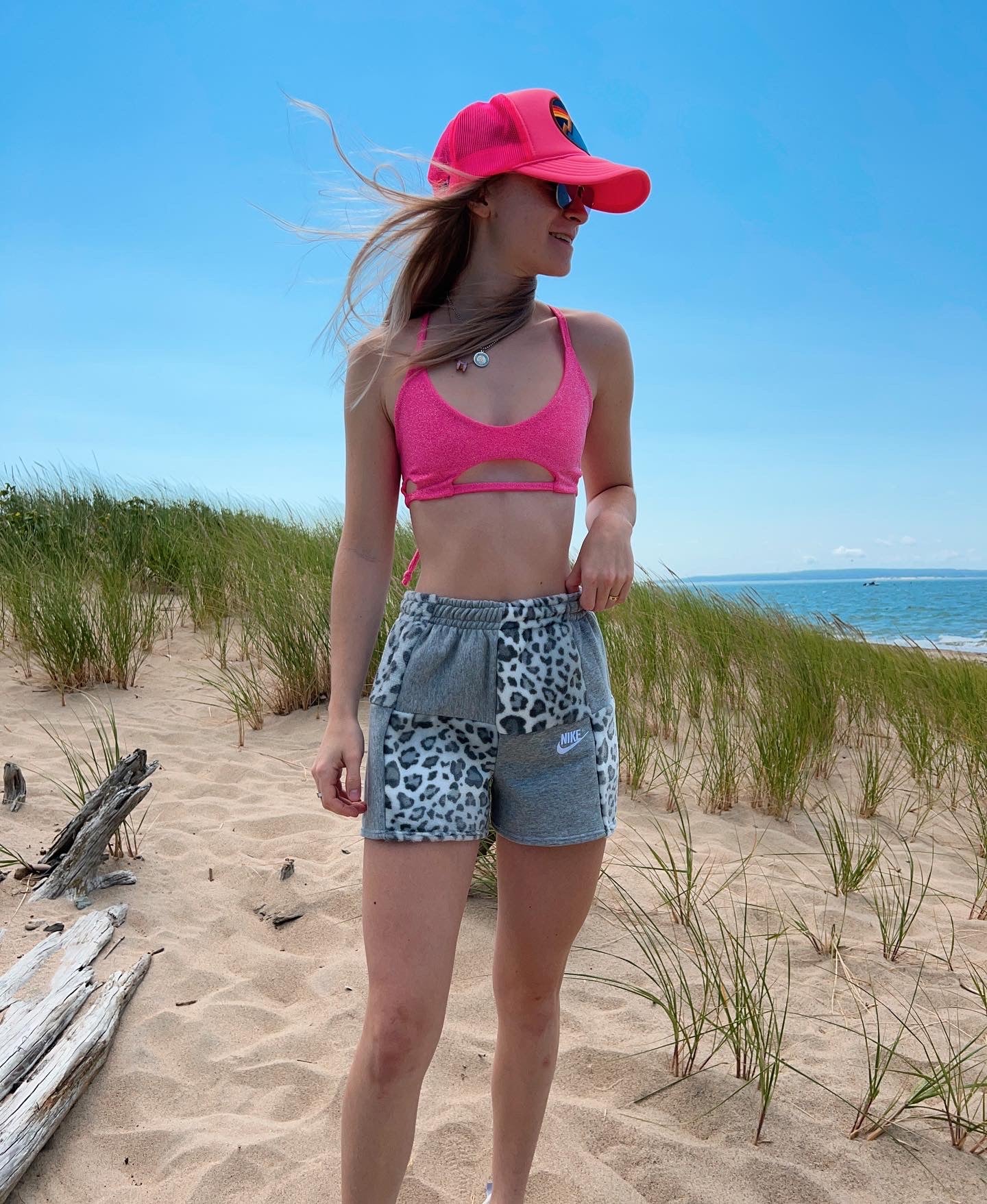 (S/M) Snow Leopard Reworked Shorts
