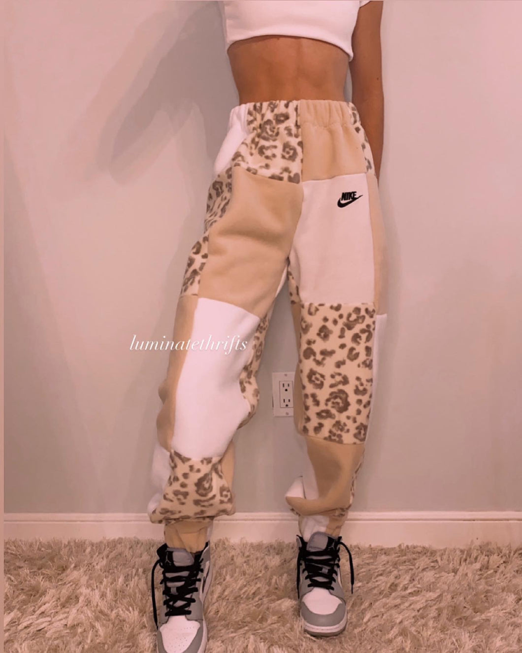 (XS-M) Special Edition Neutral Leopard Reworked Joggers
