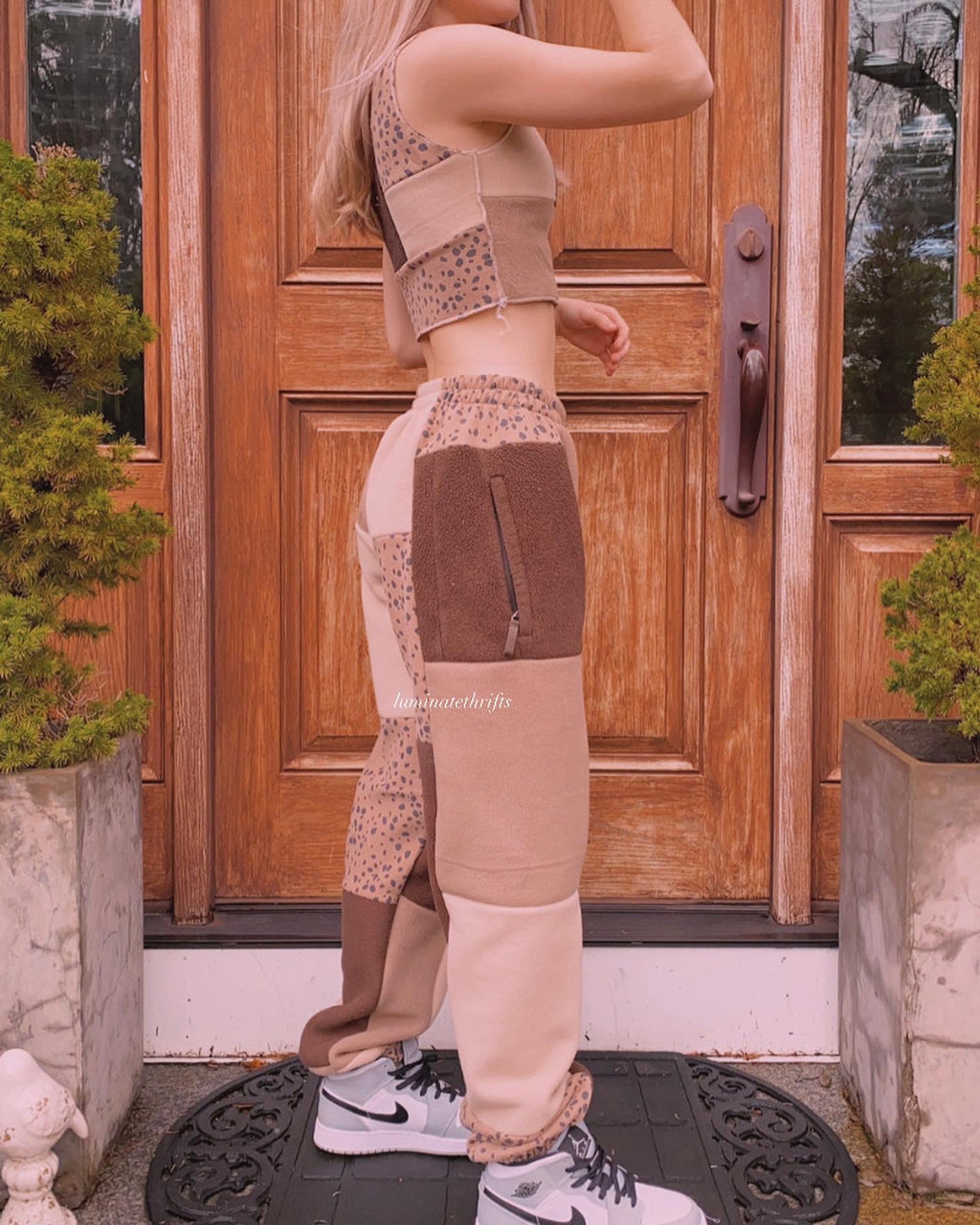 (S/M) Rustic Acorn Reworked Jogger Set