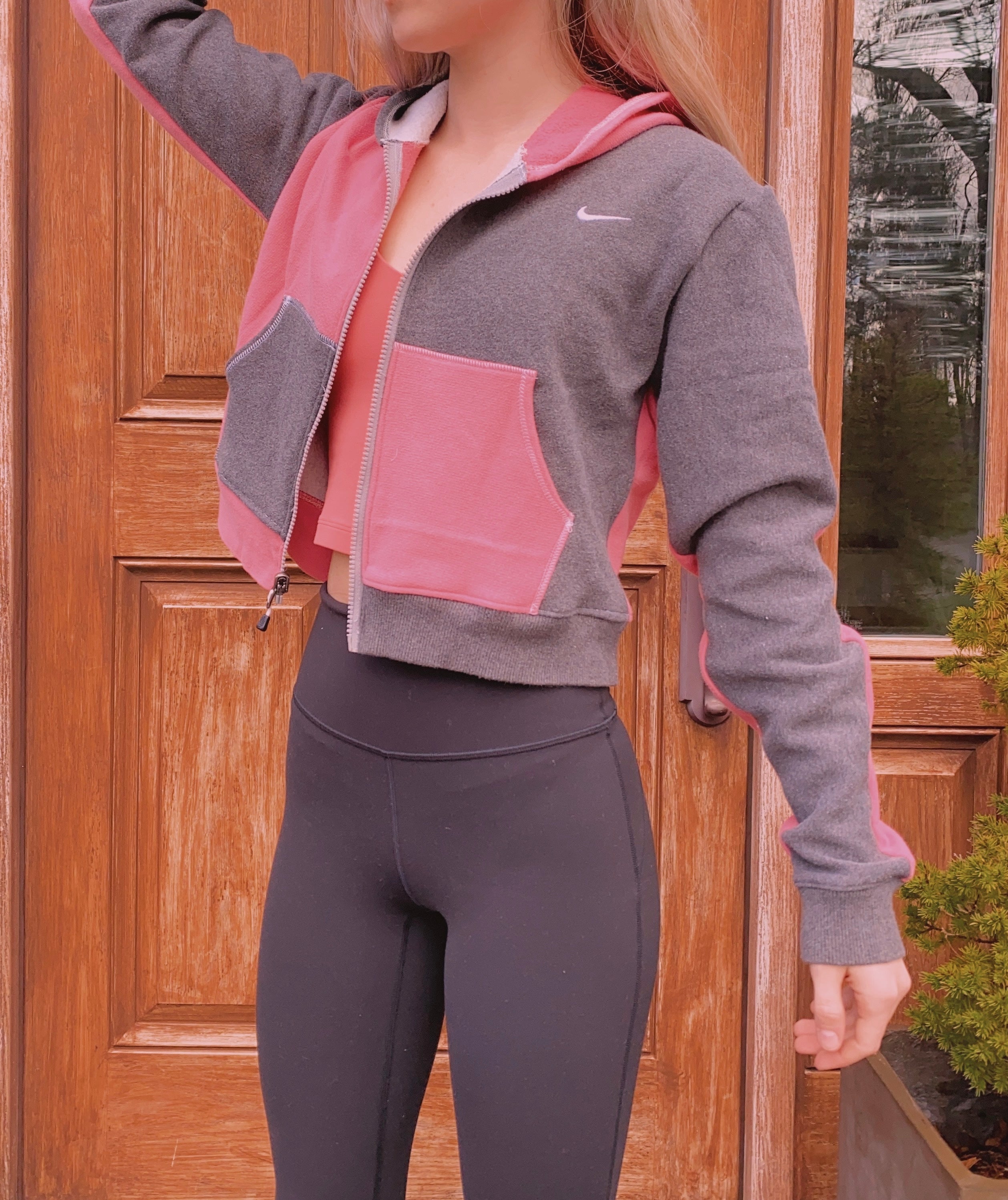 (S/M) Ash Pink Reworked Hoodie