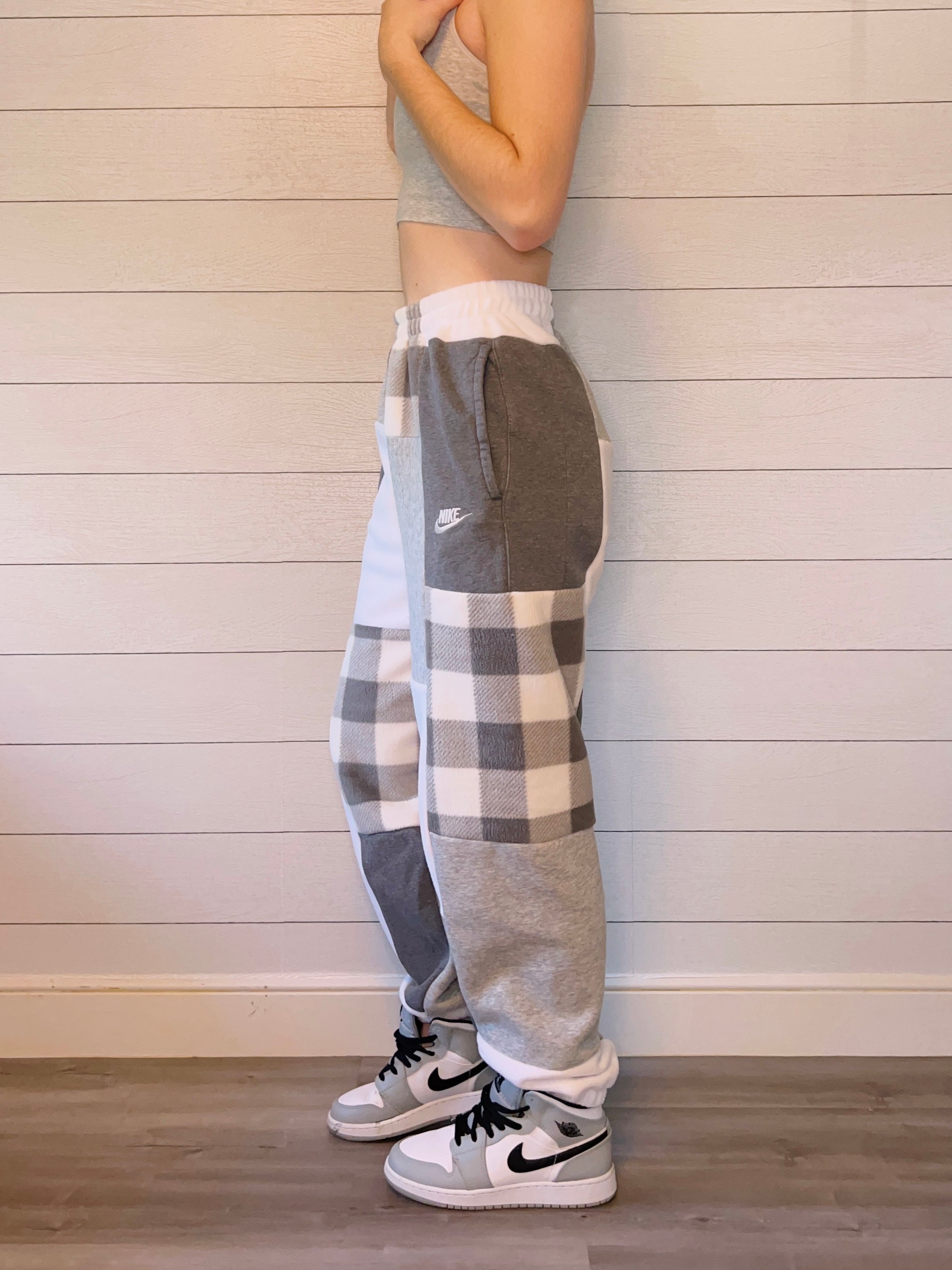 (S/M) Ash Plaid 1/1 Joggers +pockets