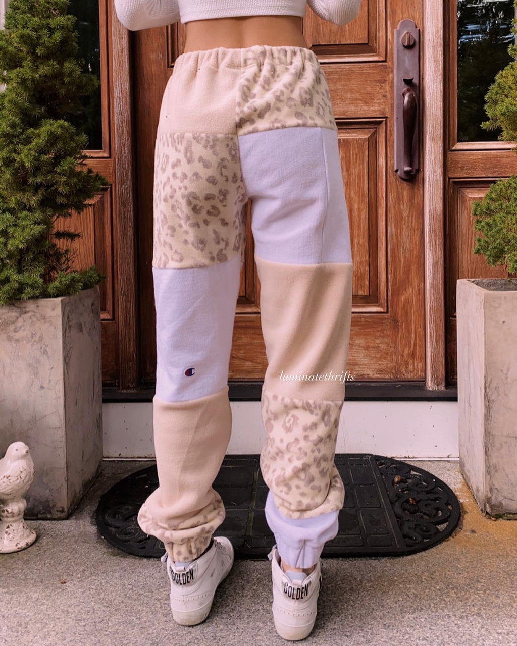 (XS-M) Neutral Leopard Reworked Joggers