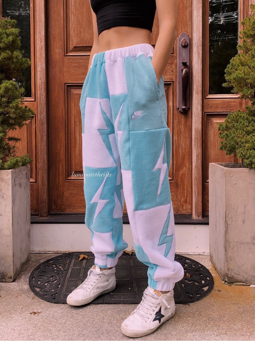 (XS-M) Blue Bolt Reworked Joggers