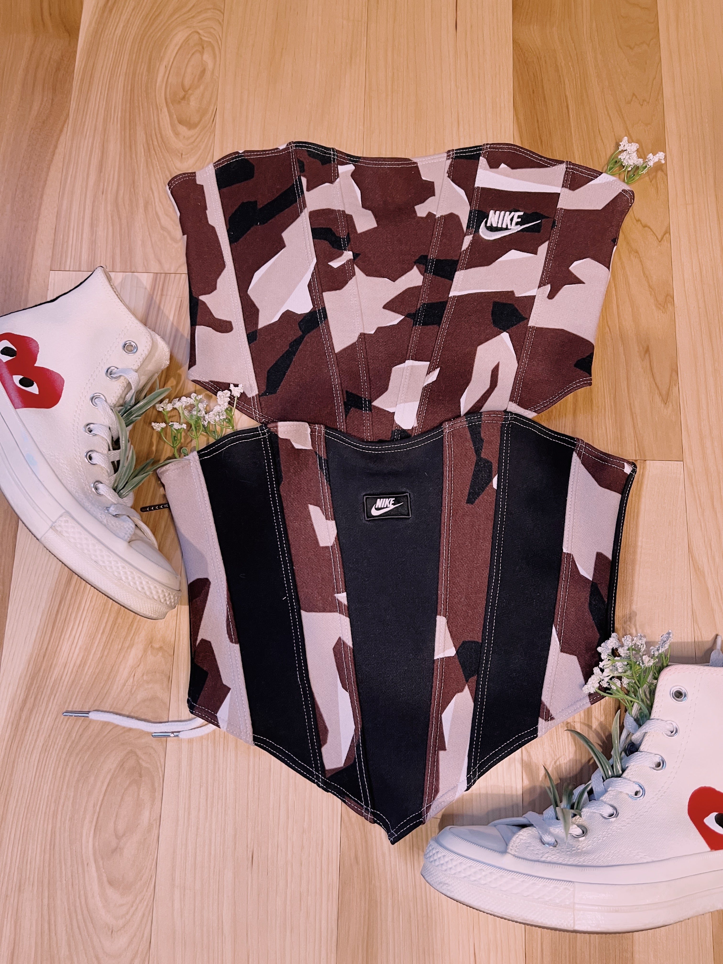 Red Camo Reworked Bustiers