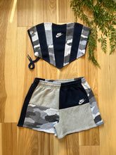 Load image into Gallery viewer, (S/M) Navy Camo Reworked Bustier &amp; Shorts

