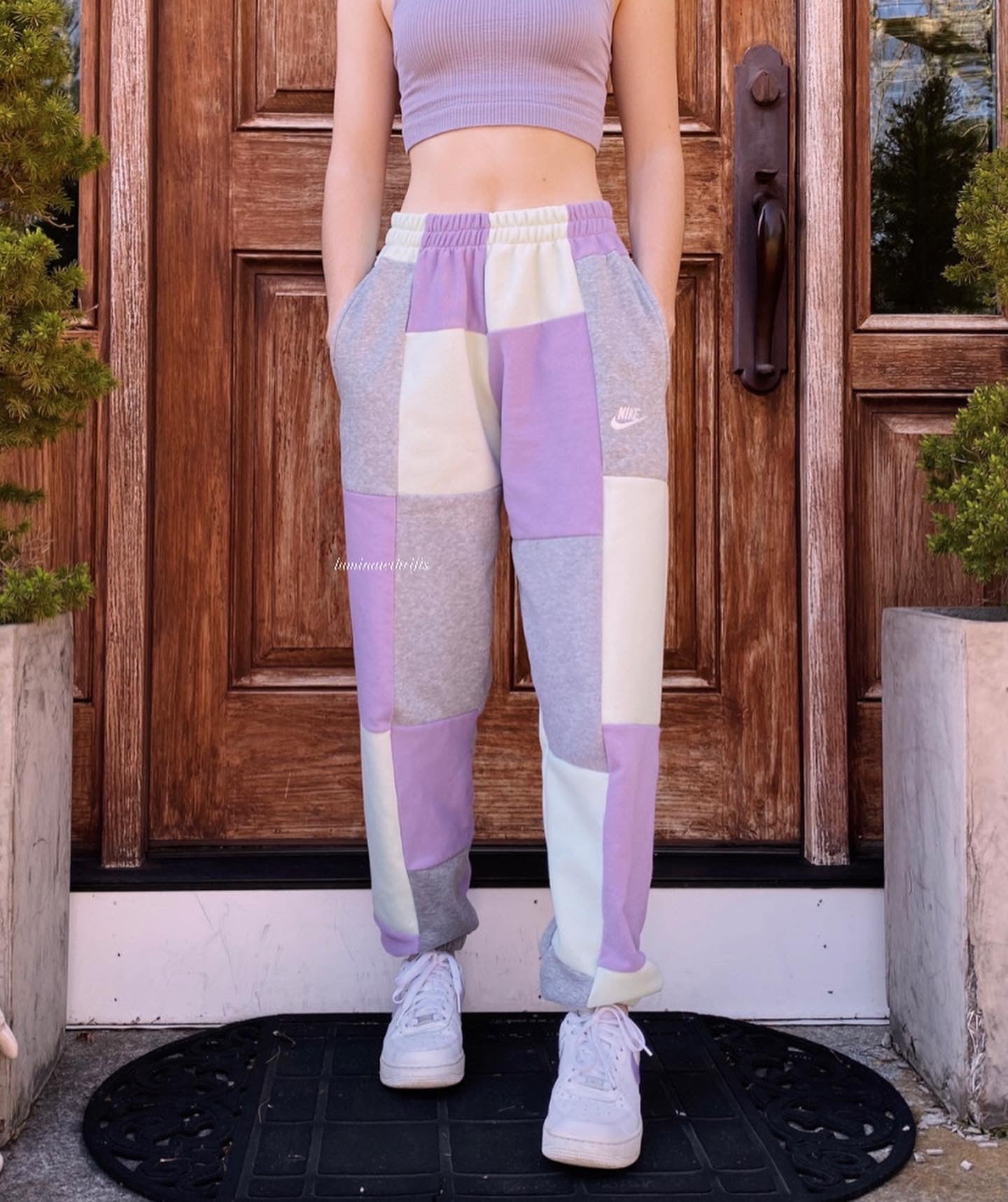 (S/M) April Flowers Reworked Joggers