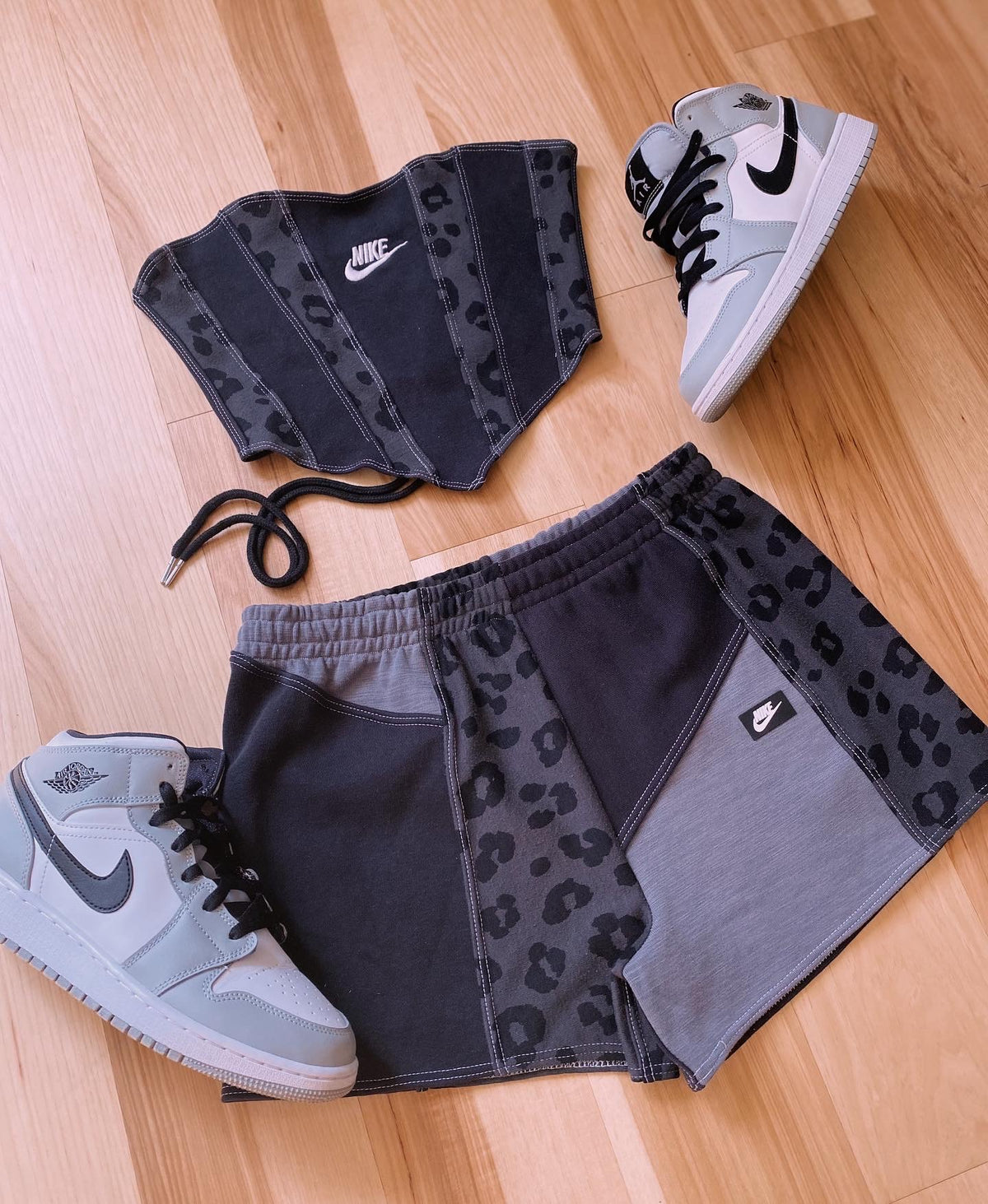 Diamond Leopard Bustier // Shorts