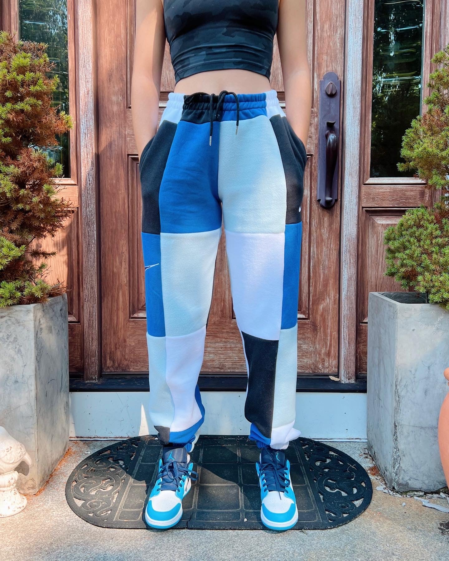 (M/L) Glacier Blue Reworked Joggers *w/pockets*