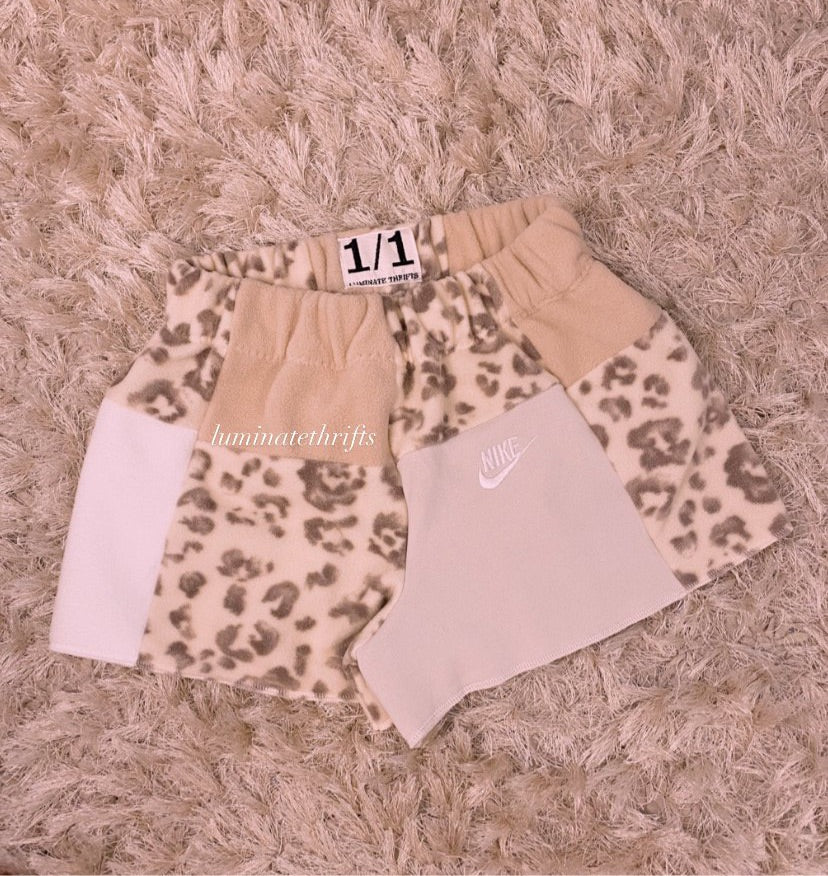 (xs/s) Neutral Leopard Reworked Shorts