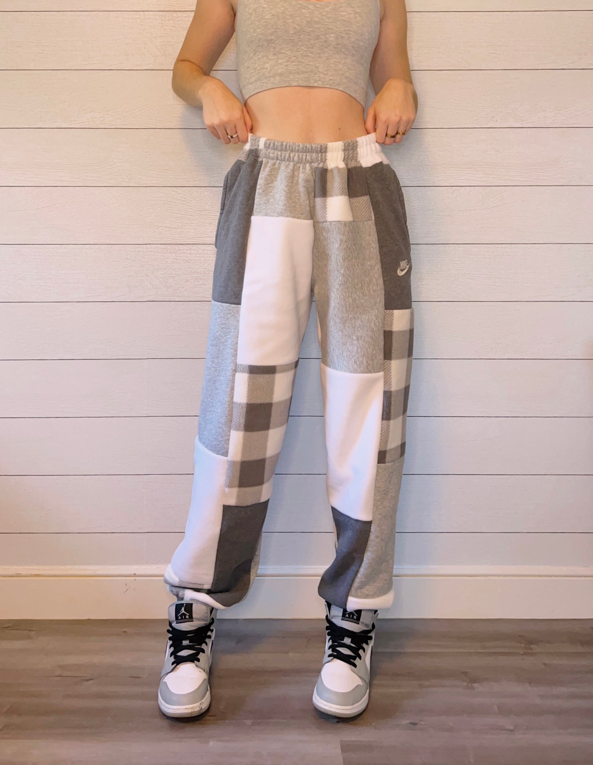 (S/M) Ash Plaid 1/1 Joggers +pockets