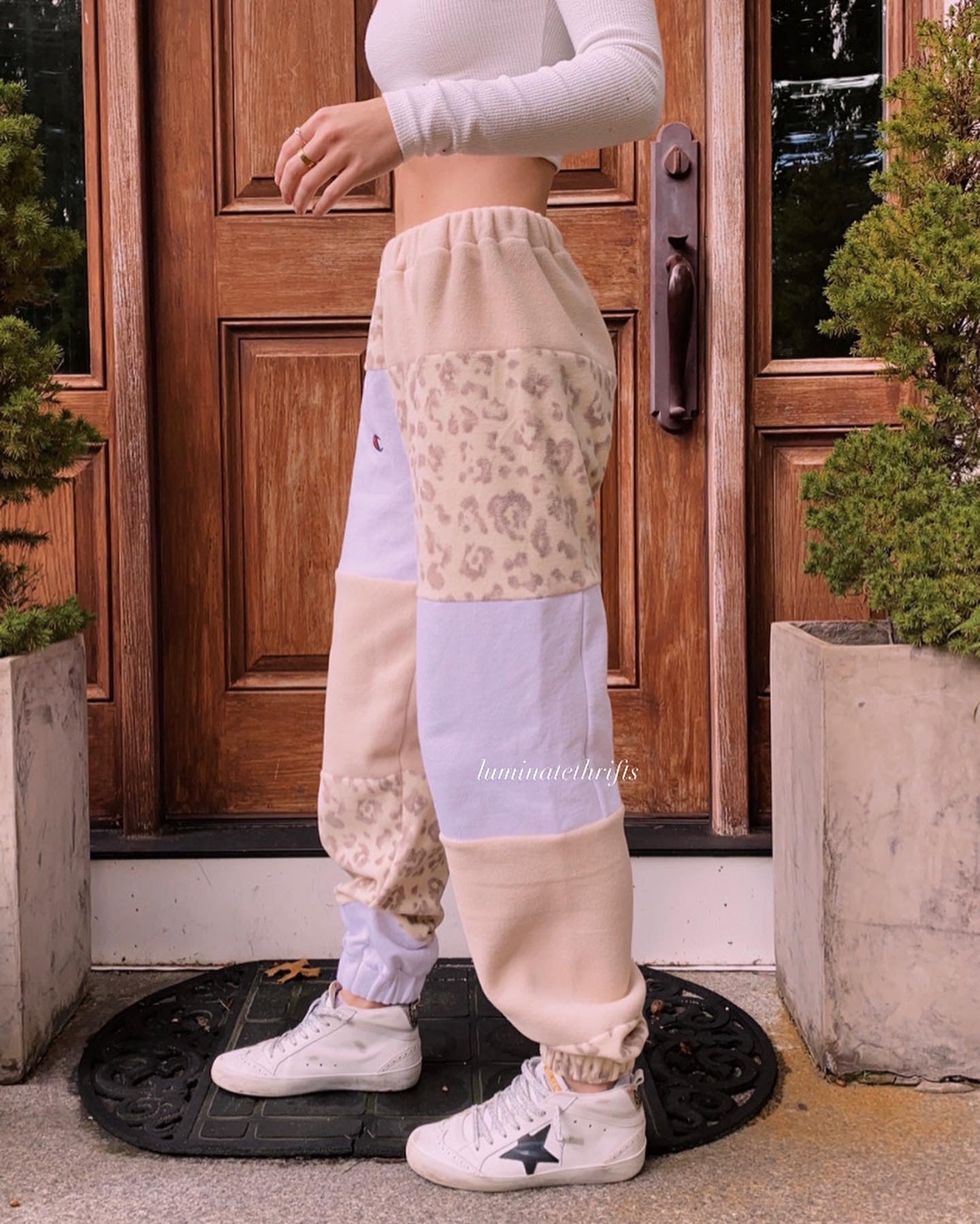 (XS-M) Neutral Leopard Reworked Joggers