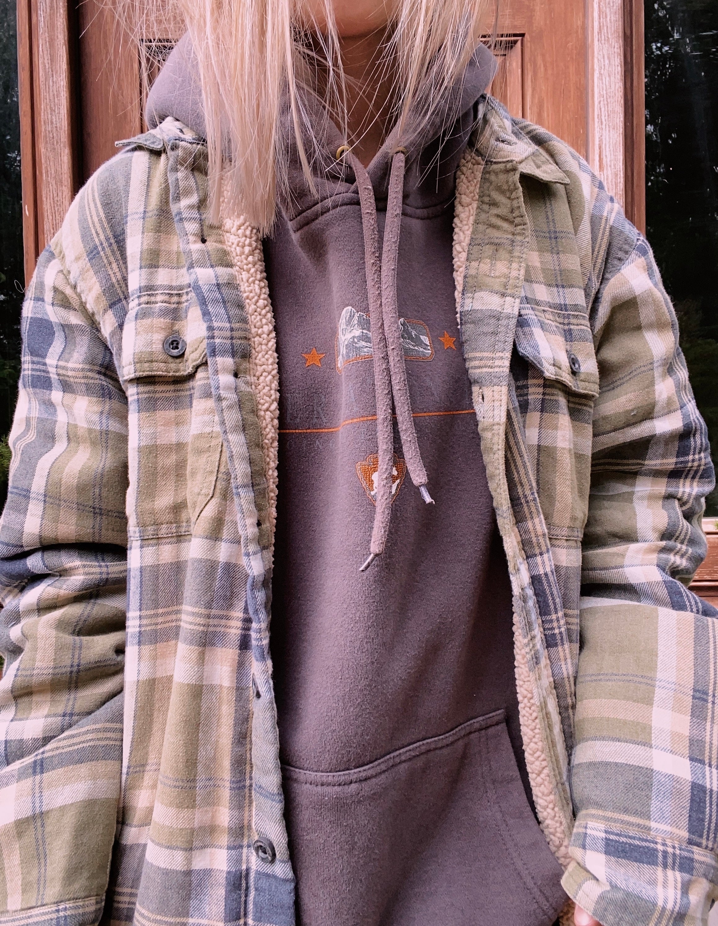 (L) Vintage Brown Glaciar Park Hoodie