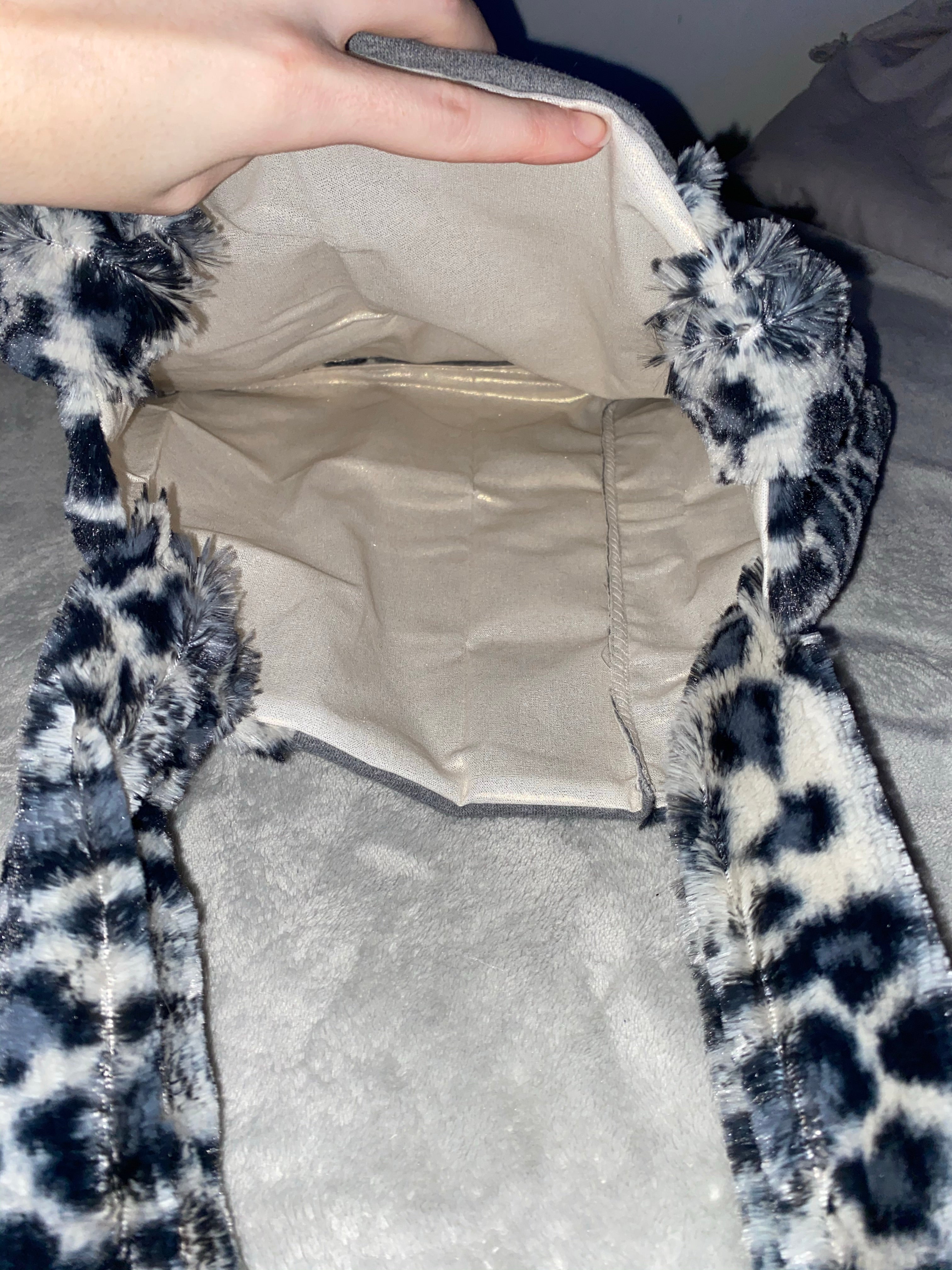 Reworked Leopard Fluffy Tote