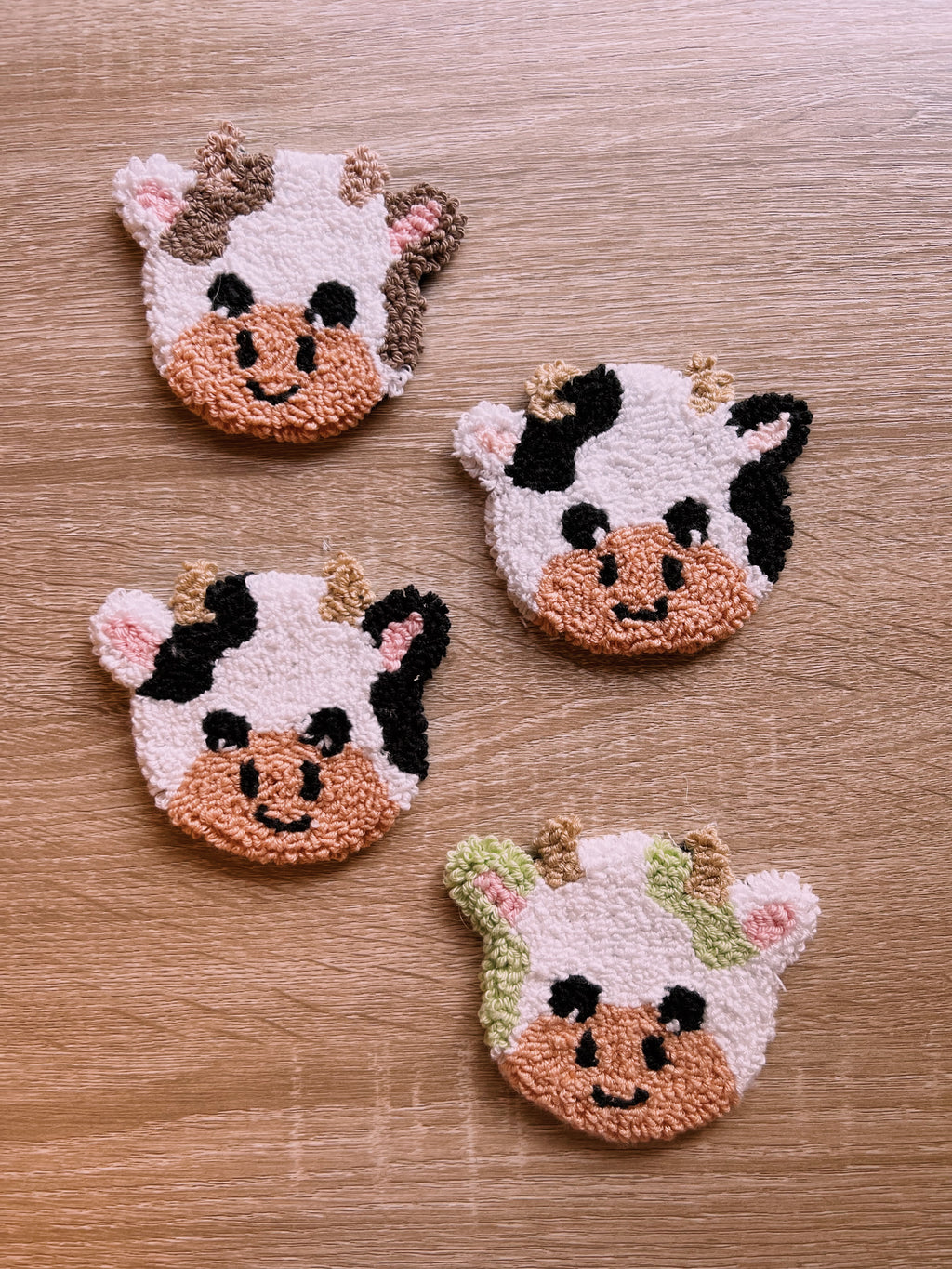 Cow Face Mug Rug Coasters