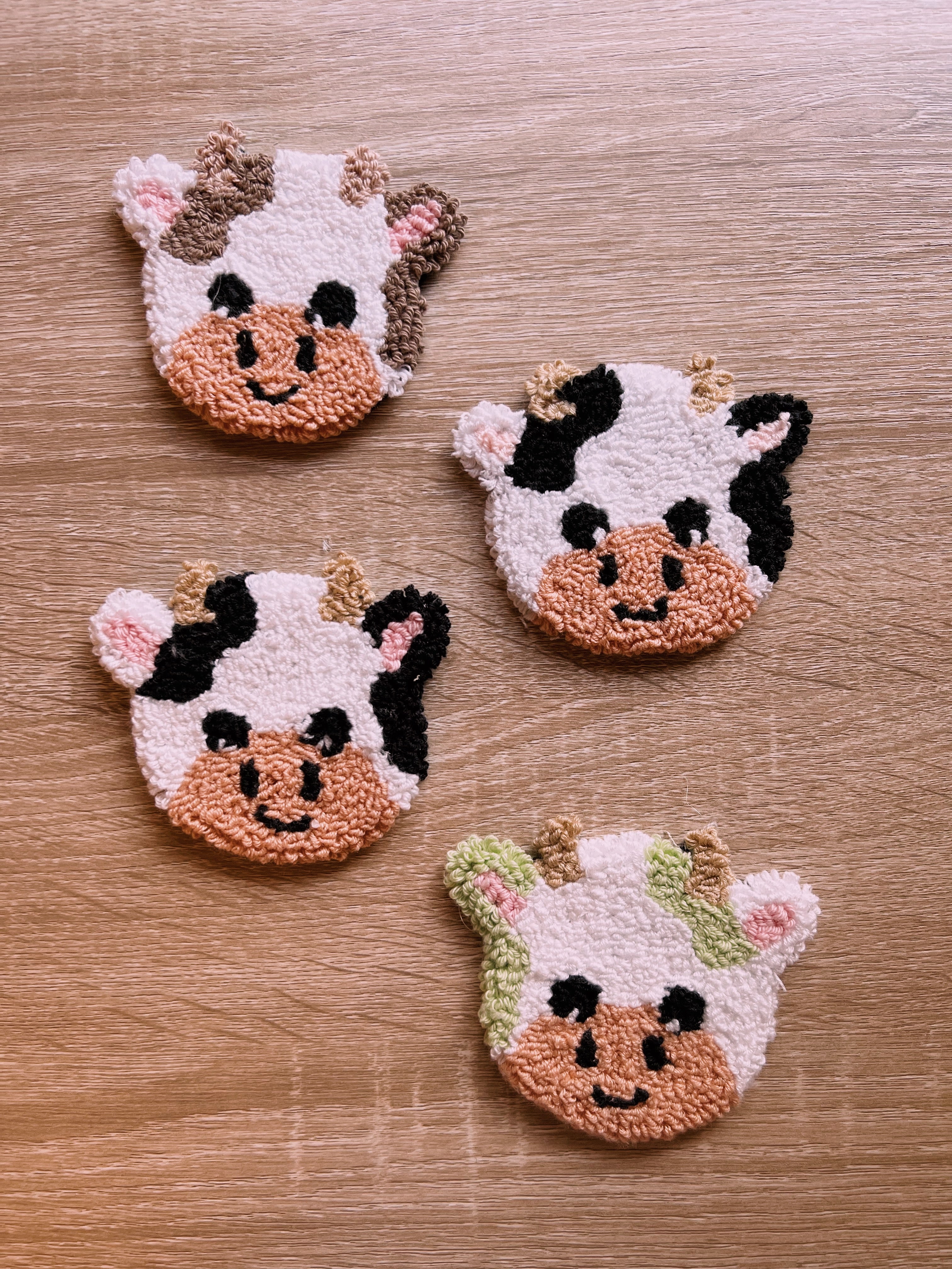 Cow Face Mug Rug Coasters