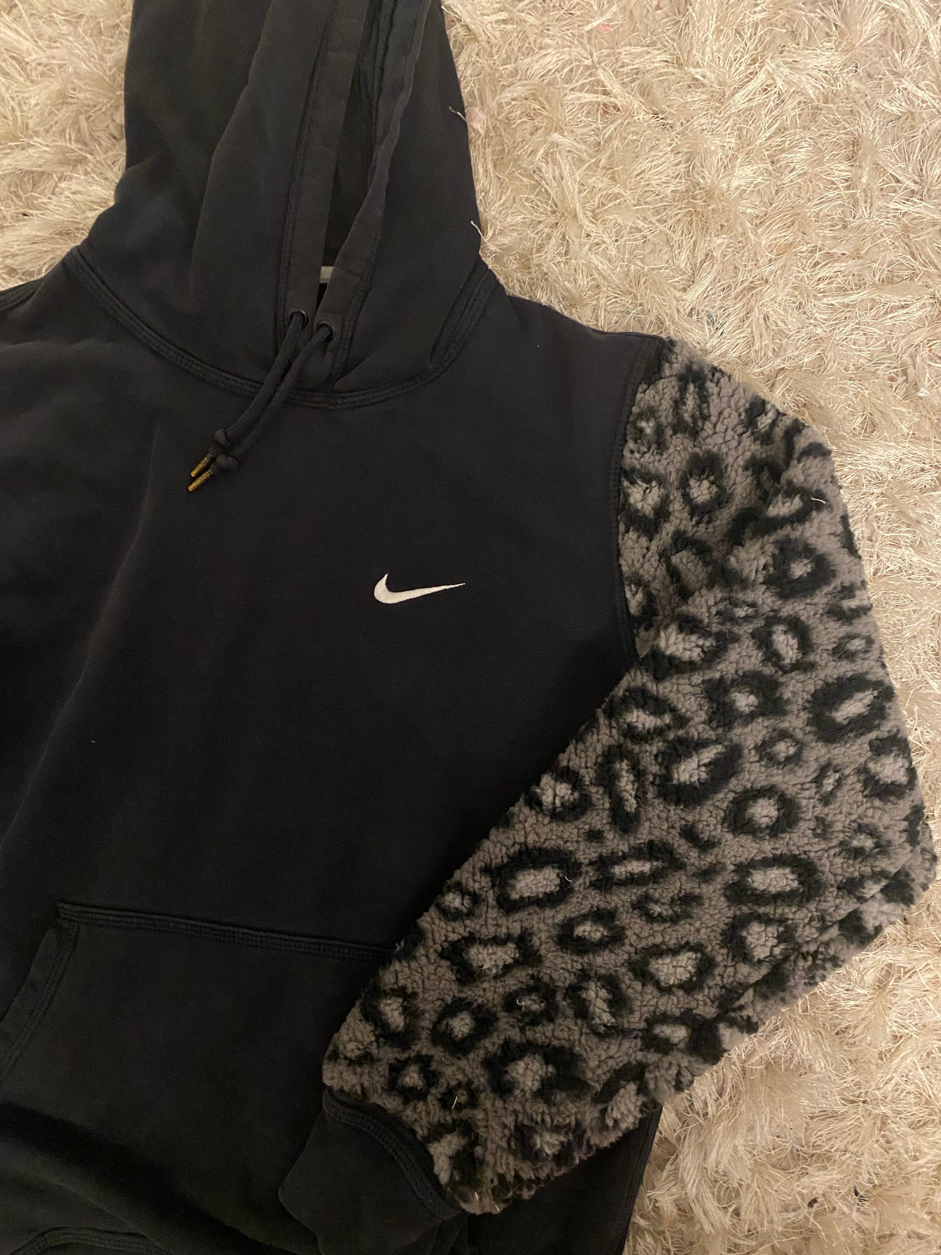 (S/M) Leopard Sherpa Reworked Hoodie