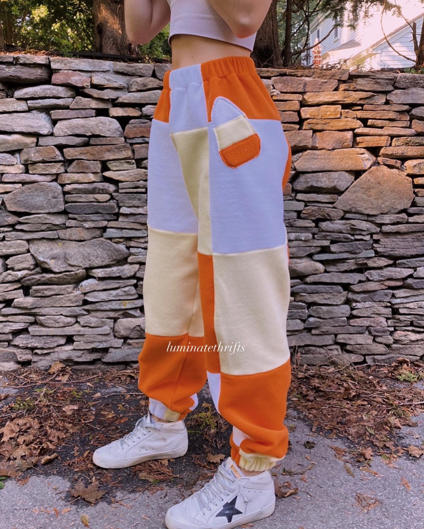 (XS-M) Pumpkin Candy Corn Reworked Joggers