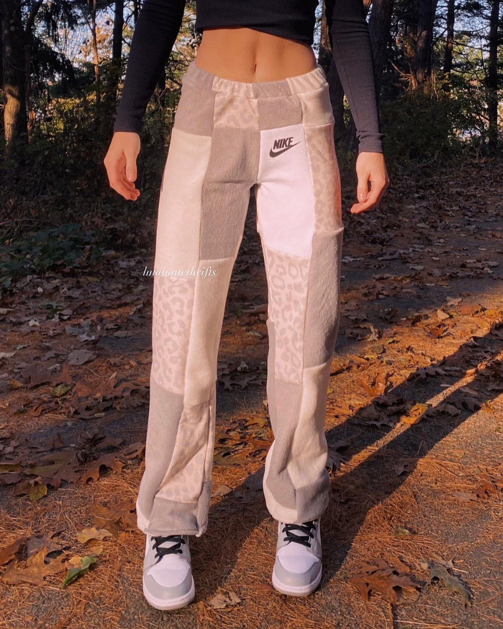 (XS/S) Snow Leopard Straight Leg Sweats