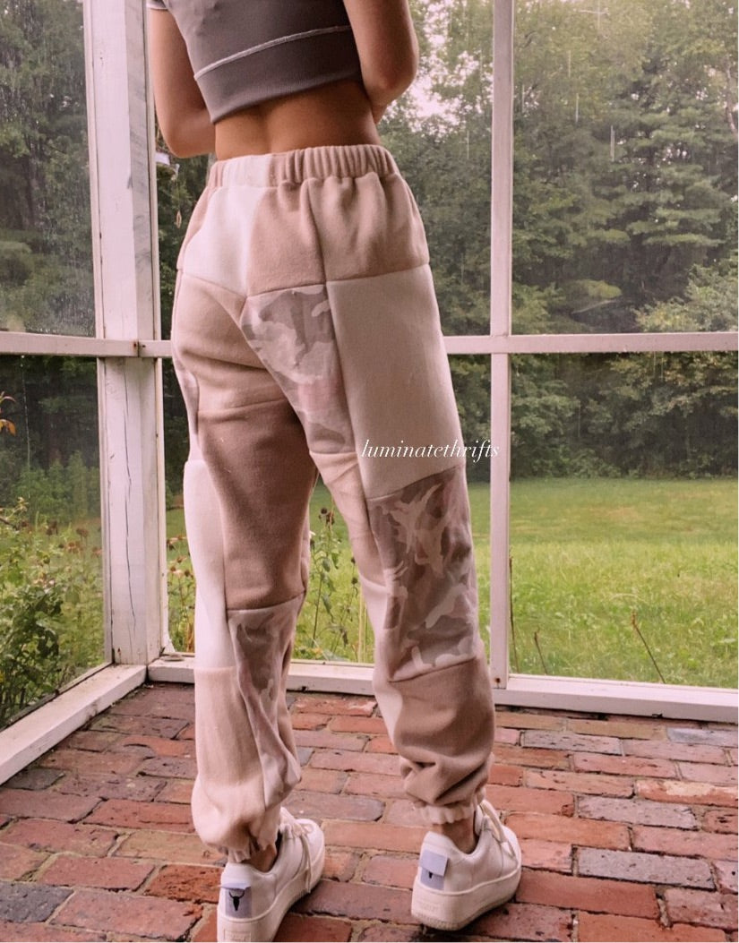 (XS-M) Neutral Camo Reworked Joggers