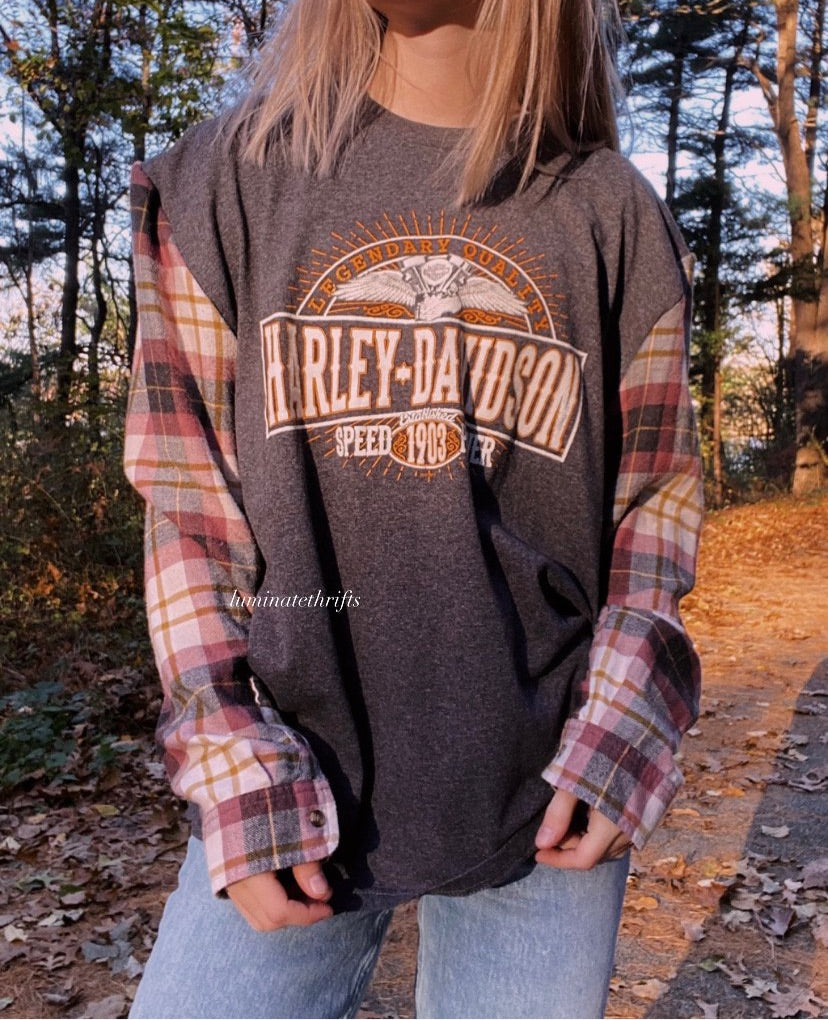 (L) Harley X Flannel Reworked Shirt