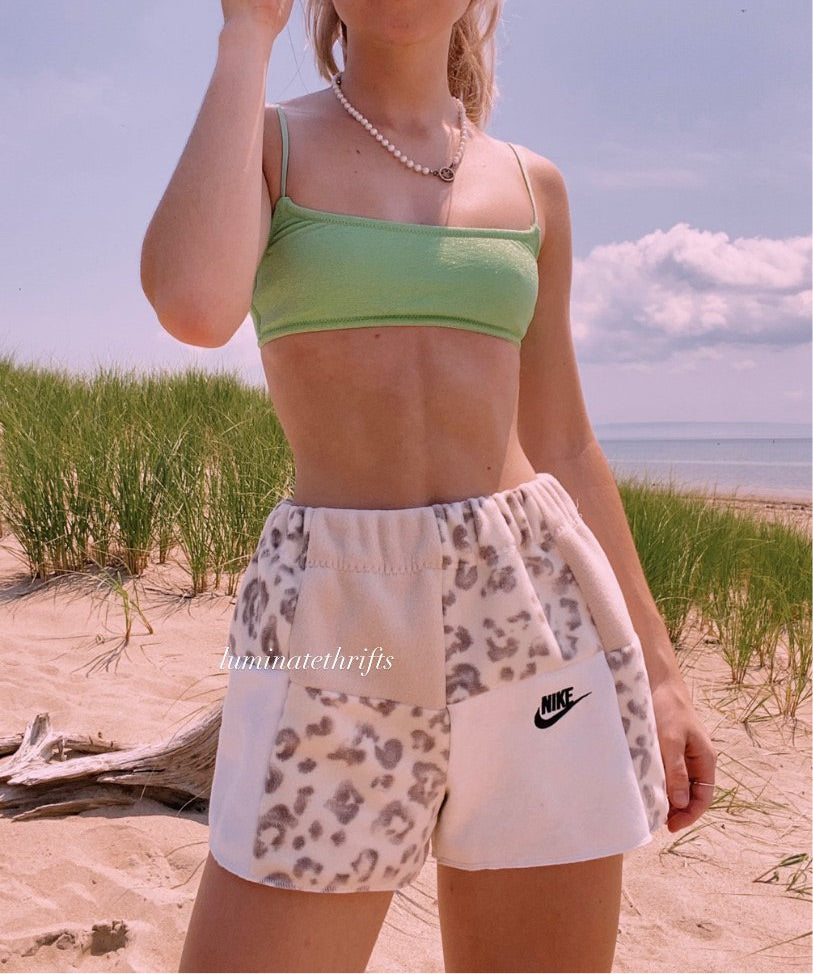 (XS/S) Neutral Reworked Leopard Shorts