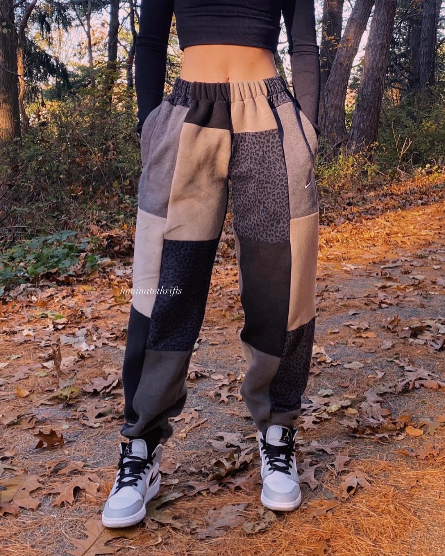 (XS/S) Diamond Leopard Reworked Joggers