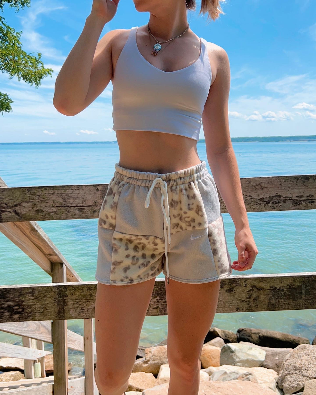 (XS/S) Neutral Leopard Reworked Shorts