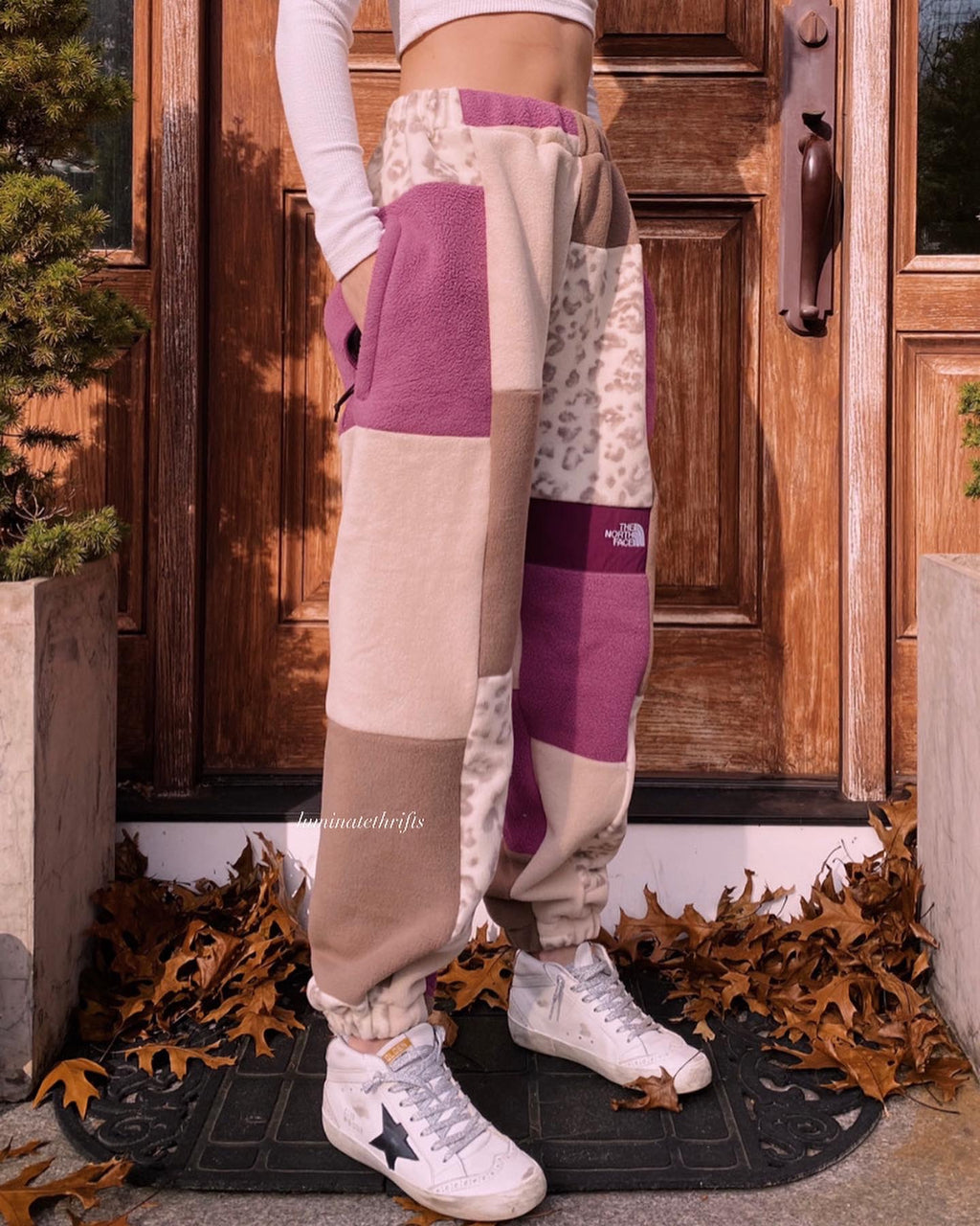 (XS-M) Raspberry Leopard Reworked Joggers *+Zipper Pockets*