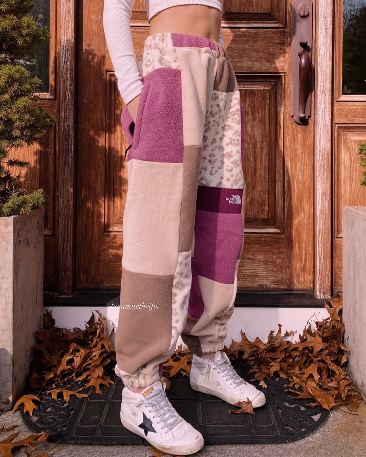 (XS-M) Raspberry Leopard Reworked Joggers *+Zipper Pockets*