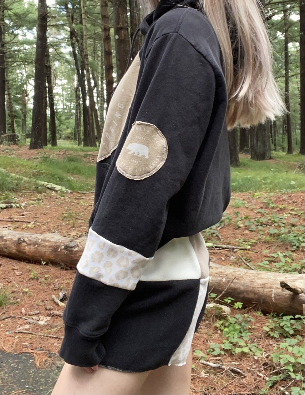 (S/M) Rustic Leopard Reworked **hoodie**