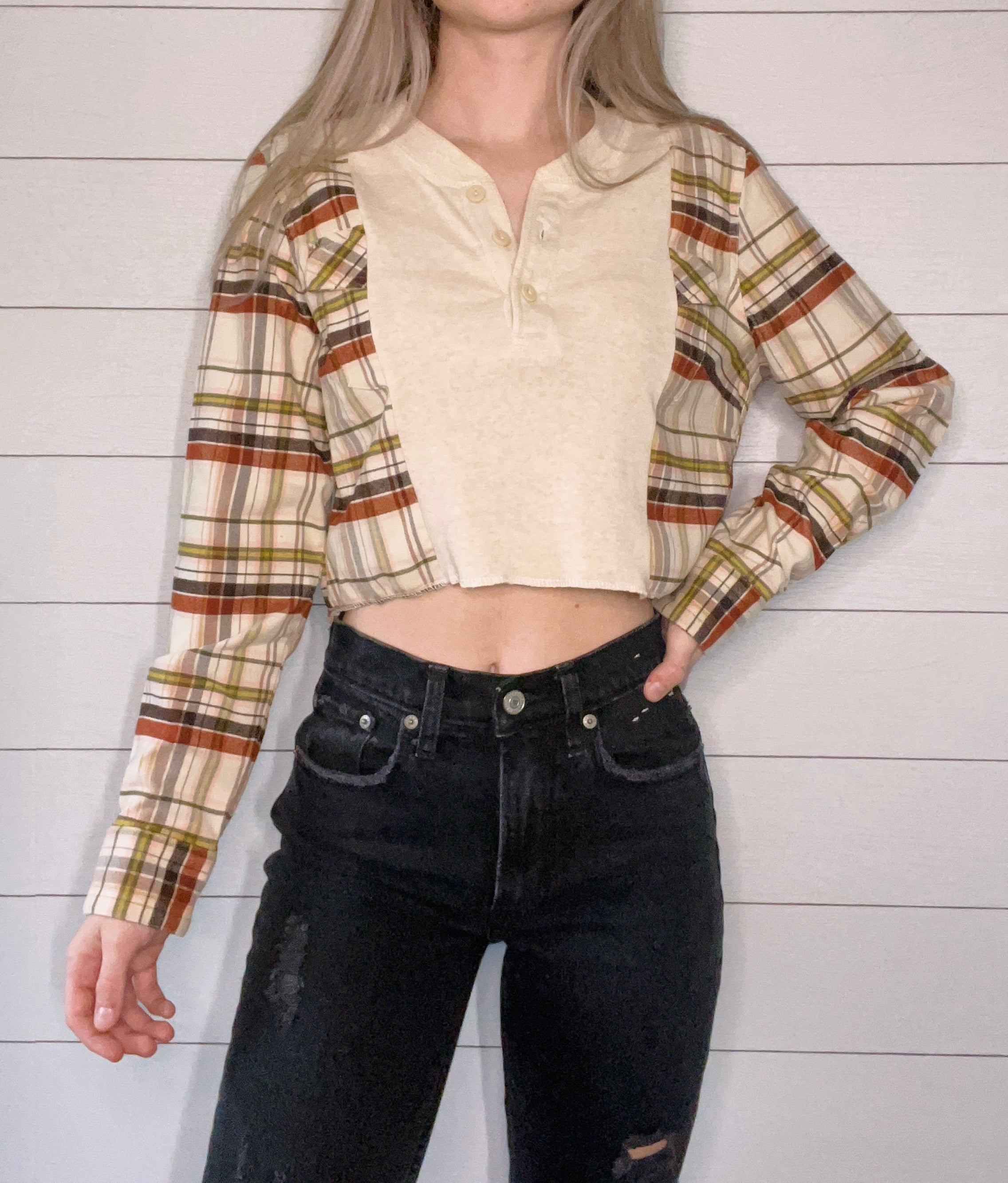 (M) Waffle Henley X Flannel