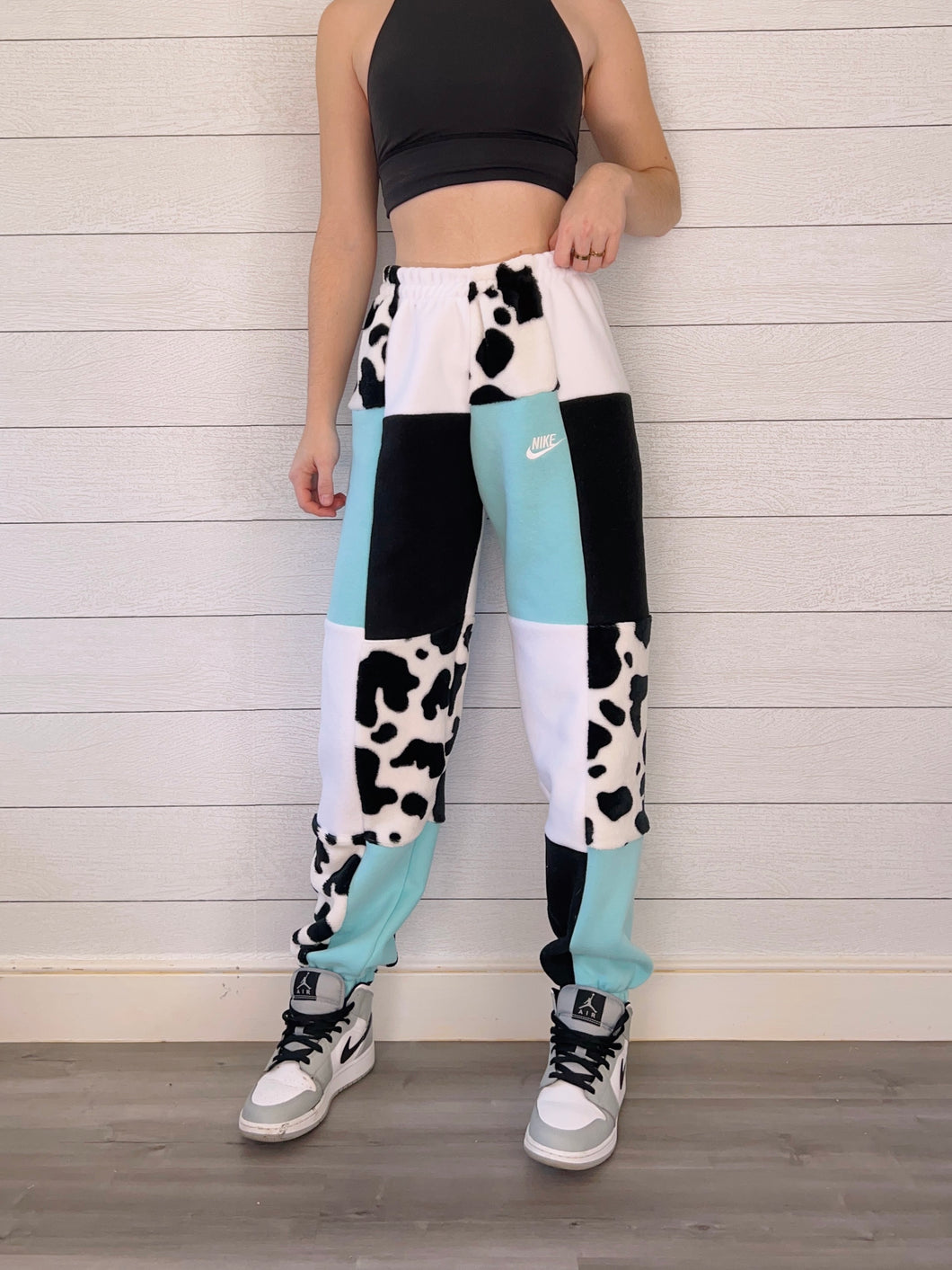 (S/M) Teal Cow 1/1 Joggers