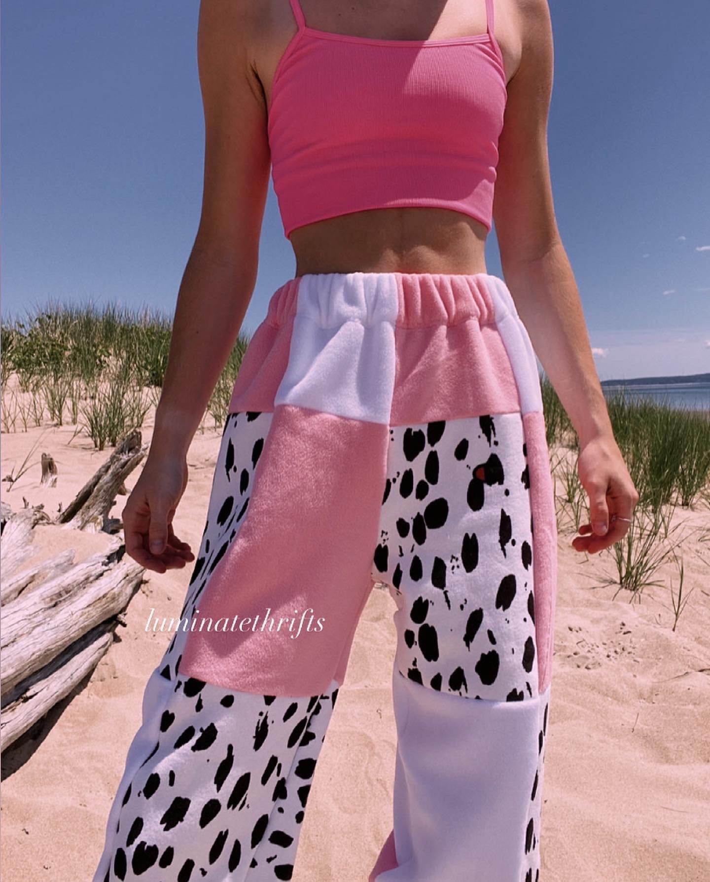 (XS-M) Special Edition Strawberry Cow Reworked Joggers