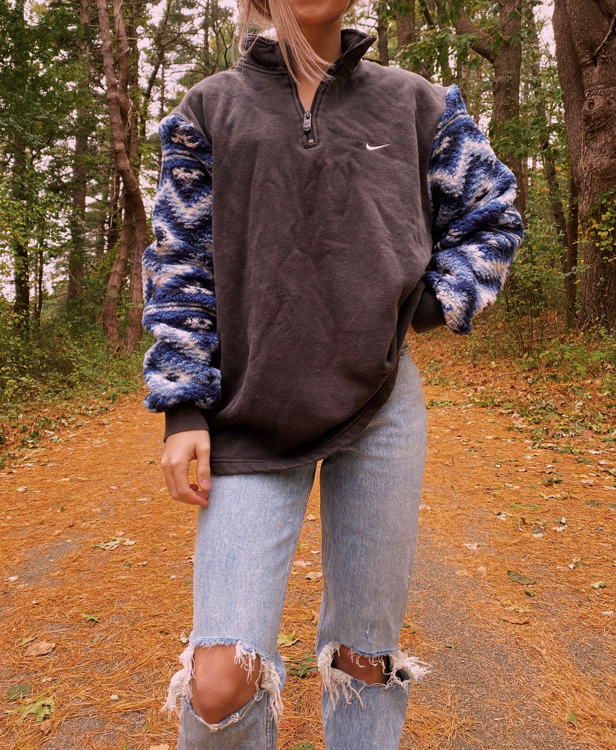 (M/L) Aztec Sherpa Reworked Quarter Zip