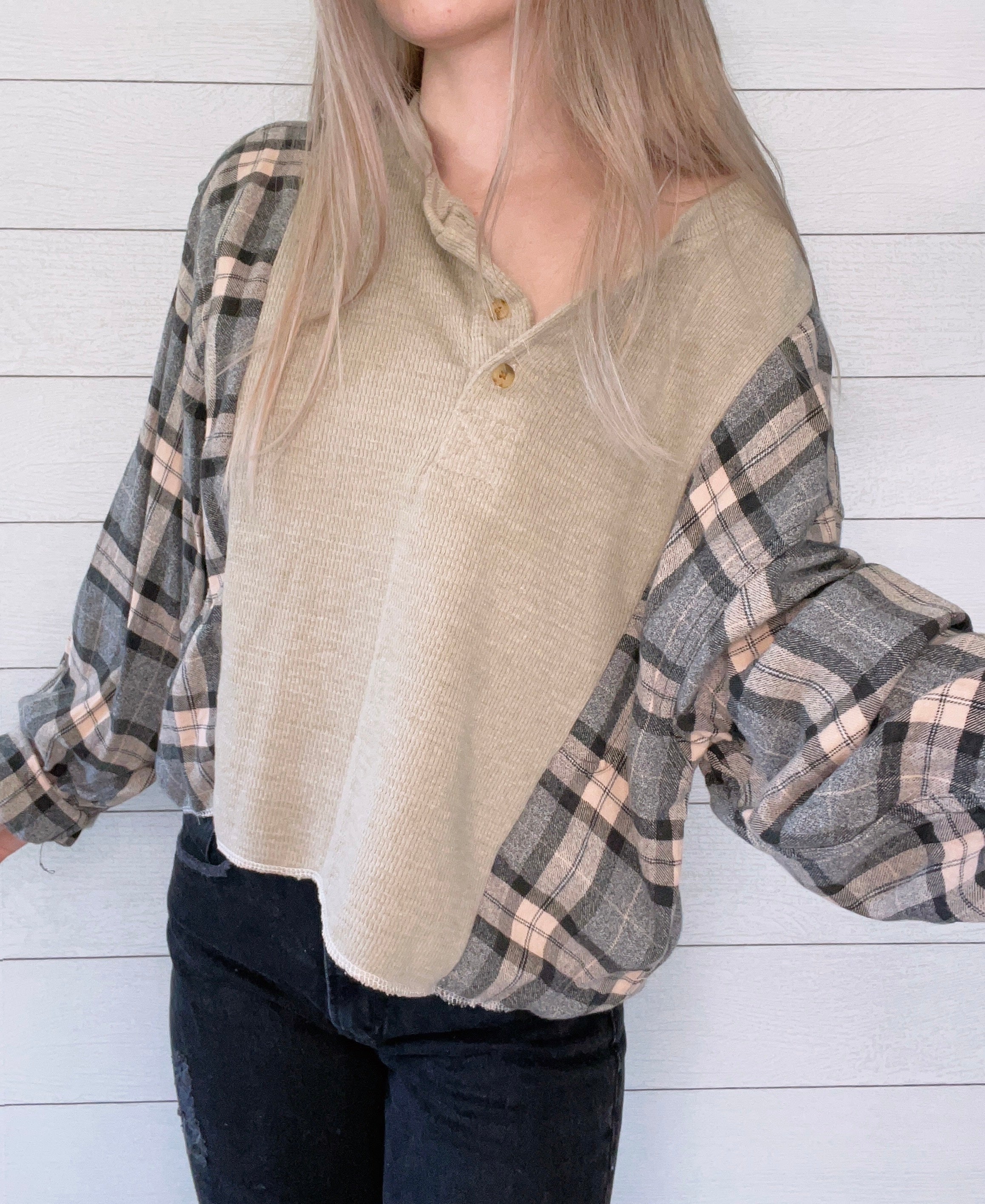 Waffle Henley X Flannel