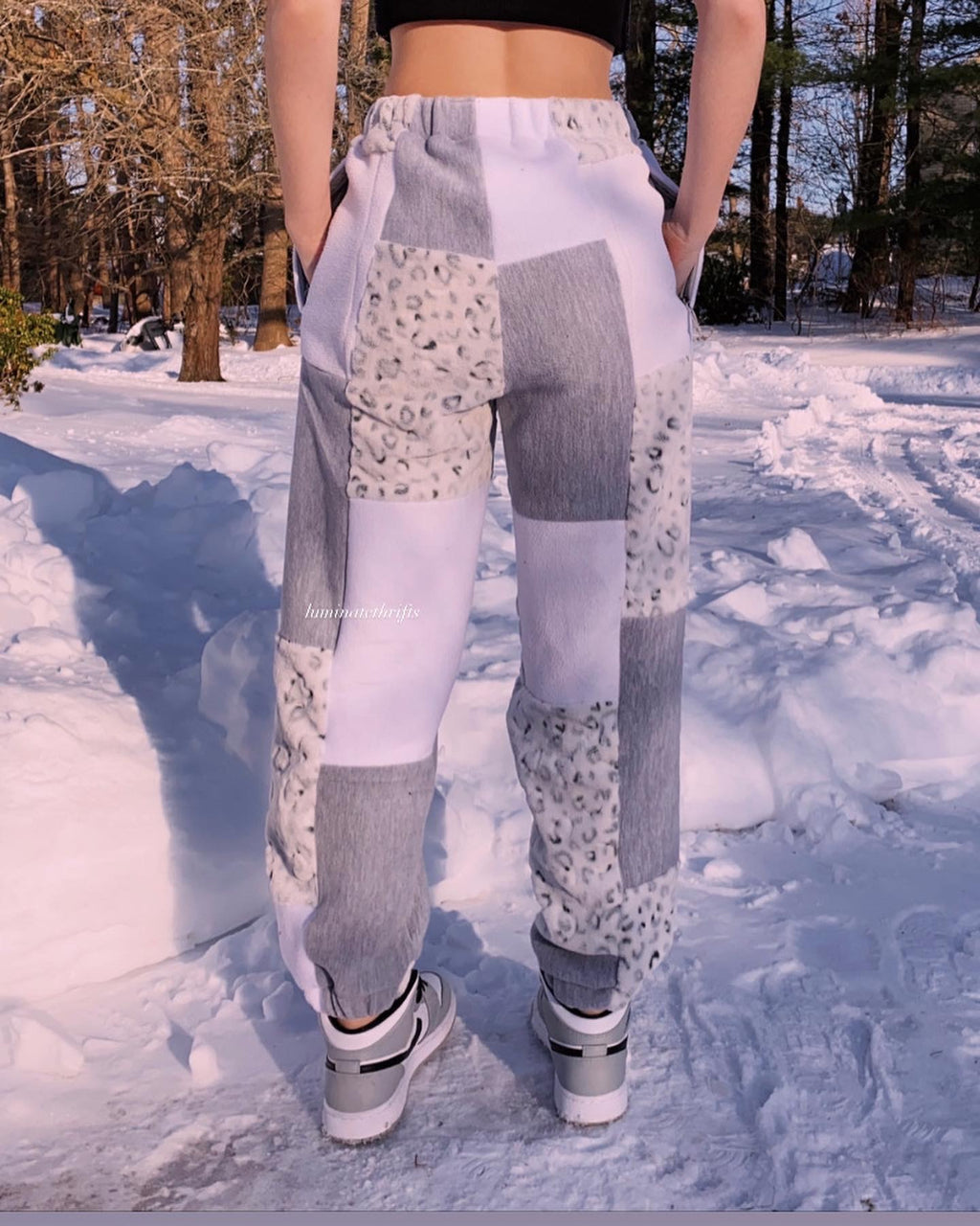 (XS/S) Snow Leopard Reworked Joggers