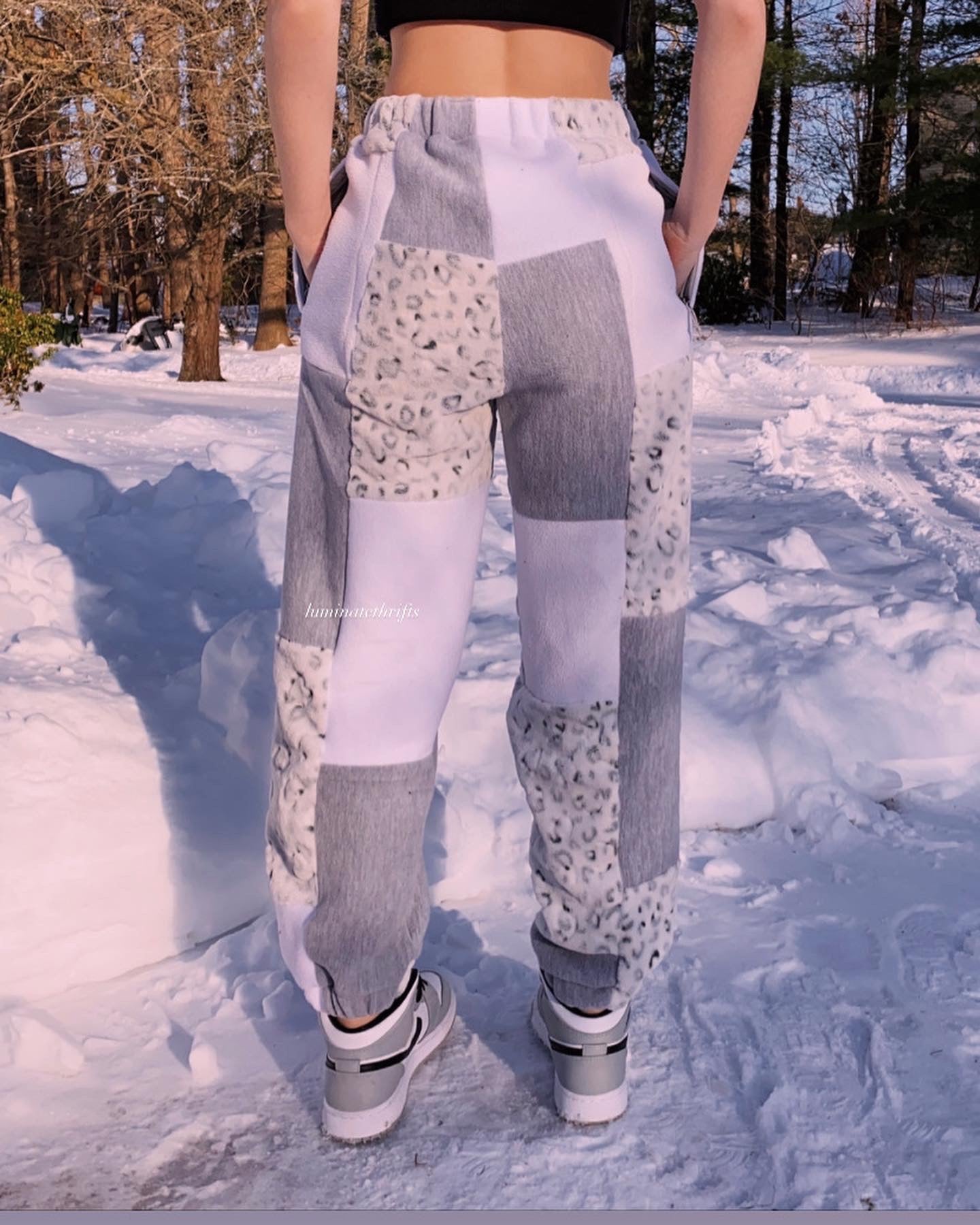 (XS/S) Snow Leopard Reworked Joggers