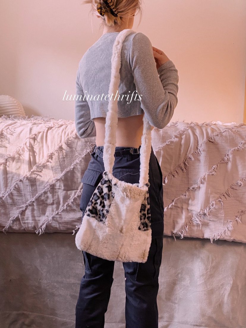 Luminatethrifts Origional Patchwork Fur Bag